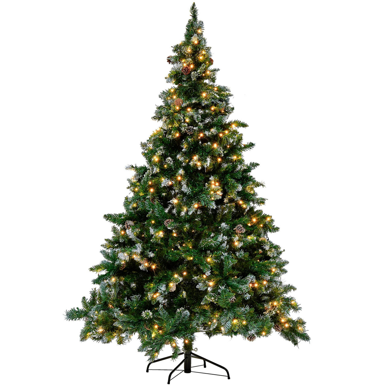 Árvore de Natal artificial Palomar PVC com efeito de neve e iluminação LED