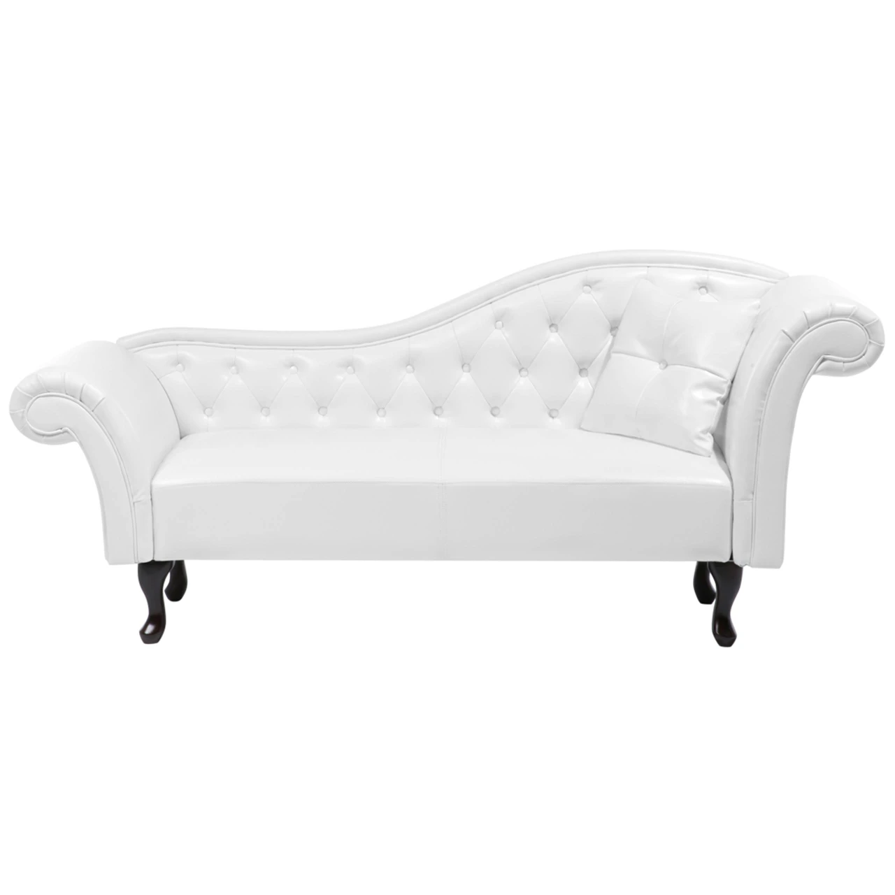 Chaise-longue Lattes pele sintética branca modelo Lattes