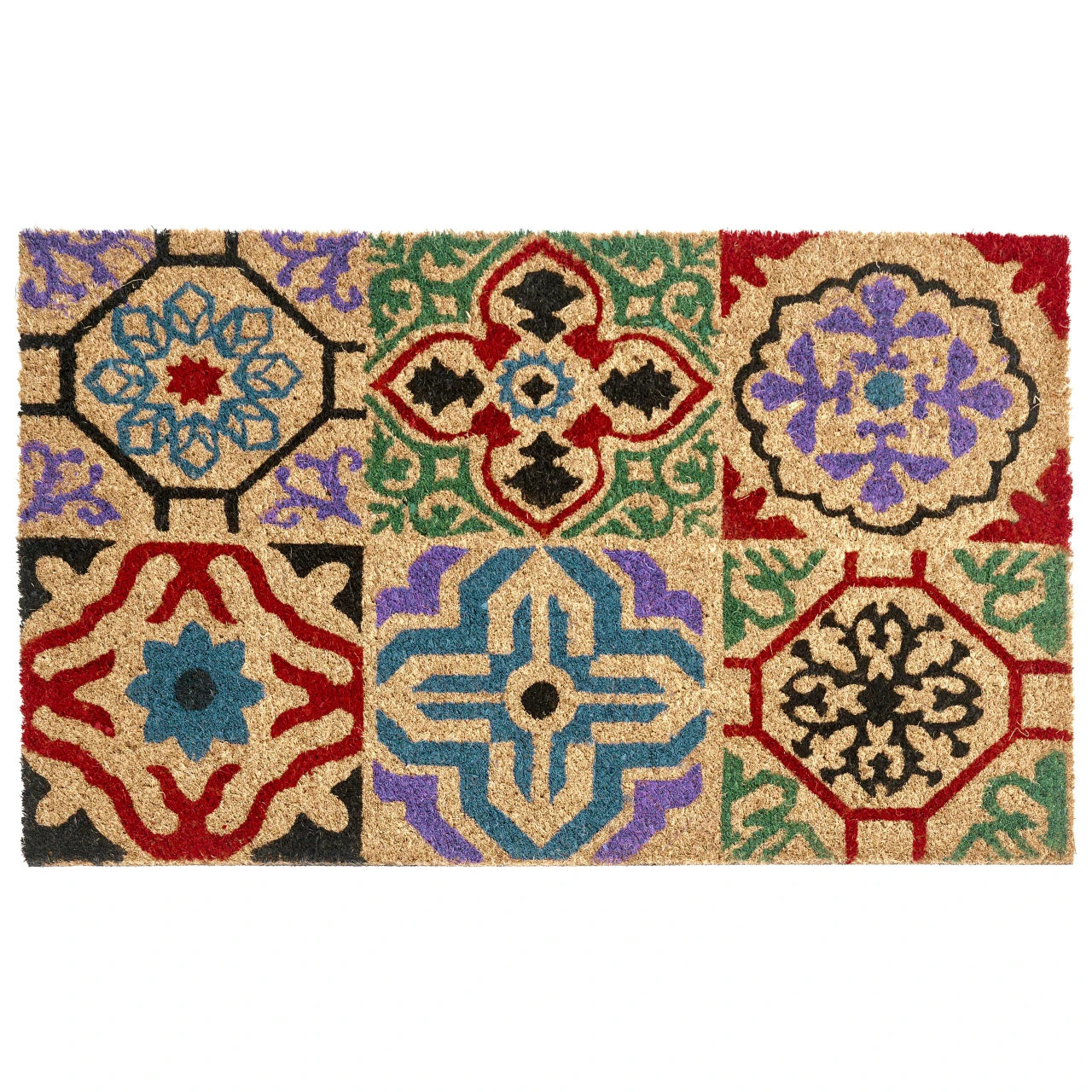 Tapete de entrada NAUKATI Multicolor 40 x 60 cm Fibra de coco