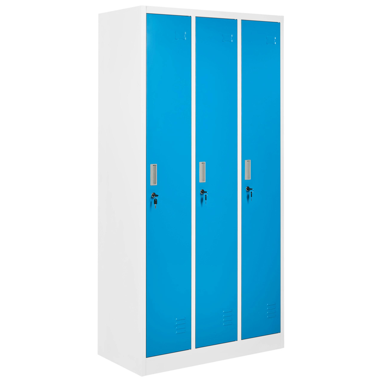 Armário de 3 portas ATHLETE Metal Branco/Azul