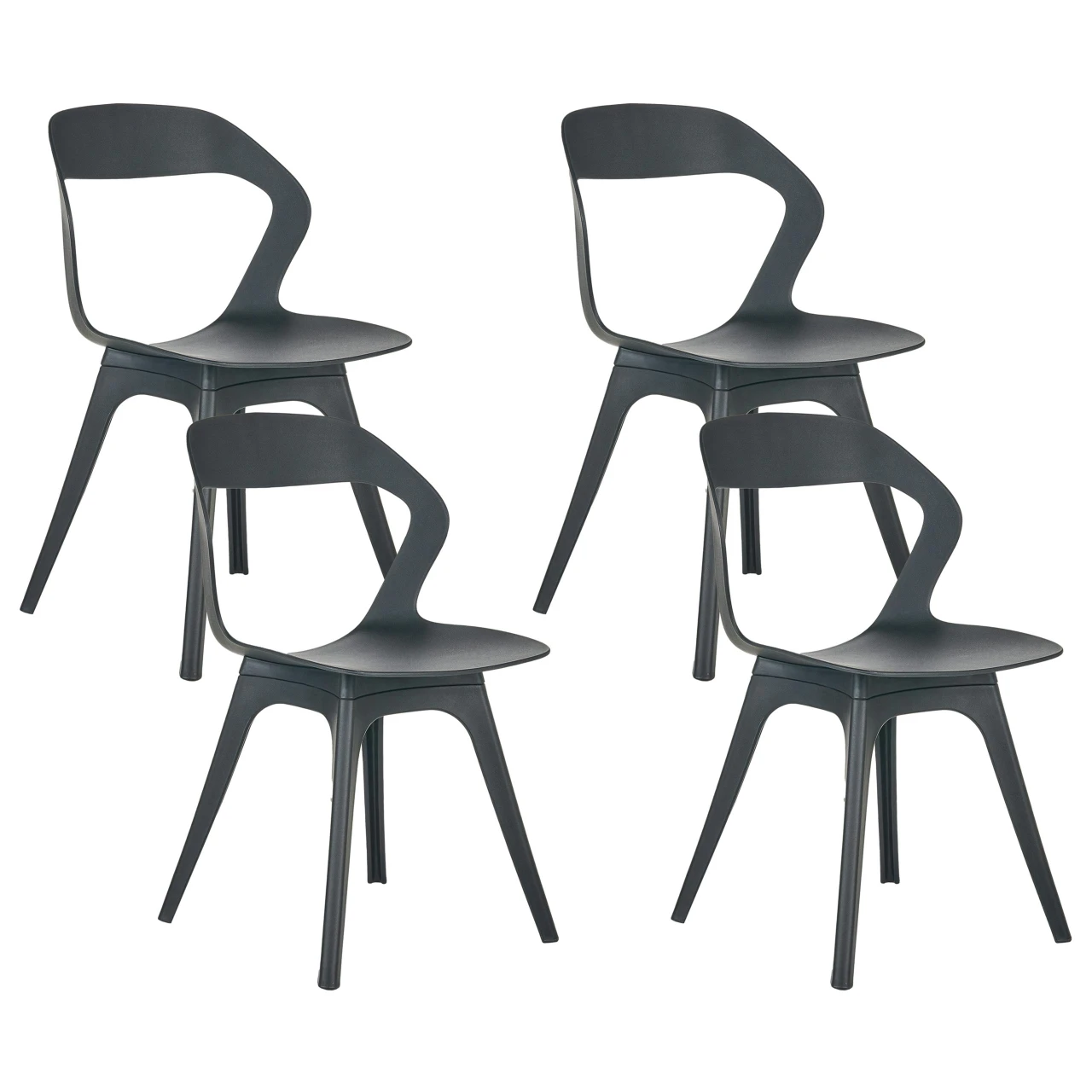 Conjunto de 4 cadeiras de jardim LACHANIA Preto