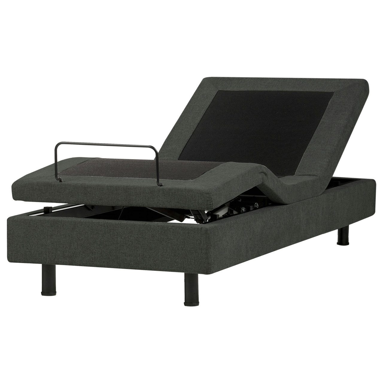 Cama ajustável sem cabeceira Duke II tecido cinzento - 623030
