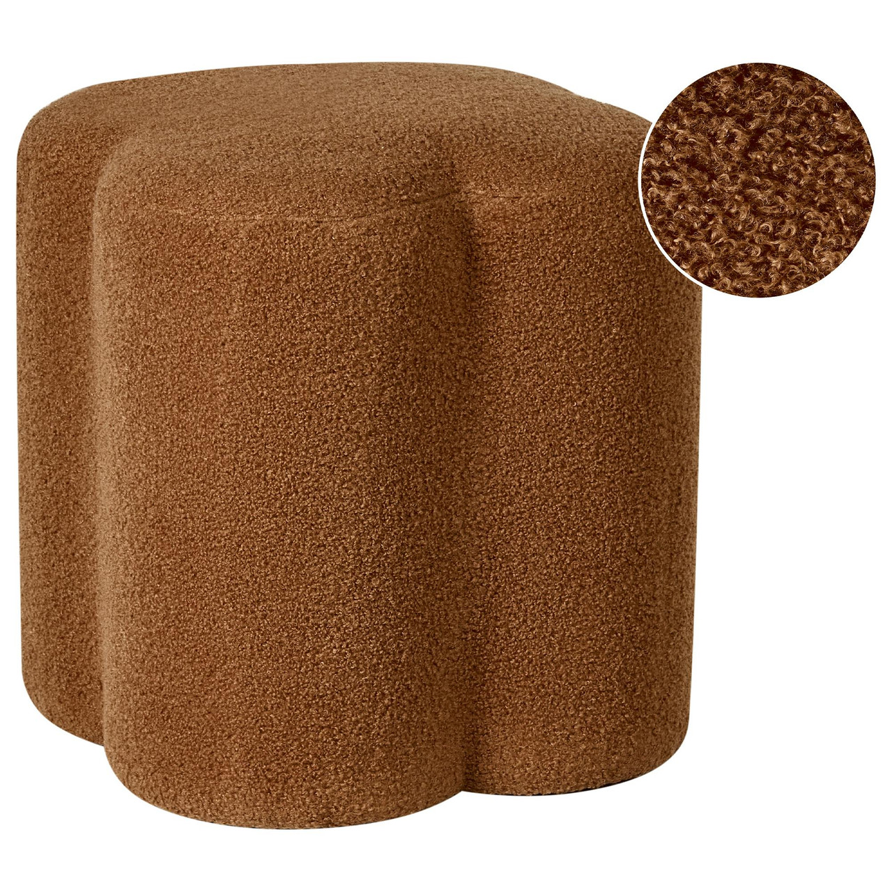 Pufe MANCOS Bouclé Castanho dourado