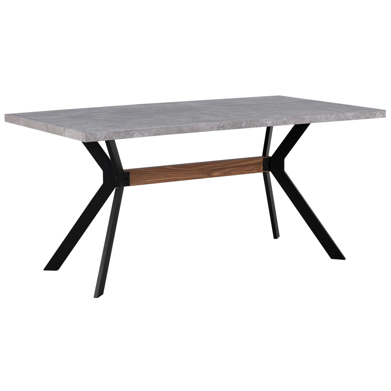 Mesa de jantar extensível Benson em MDF com pernas metálicas efeito betão