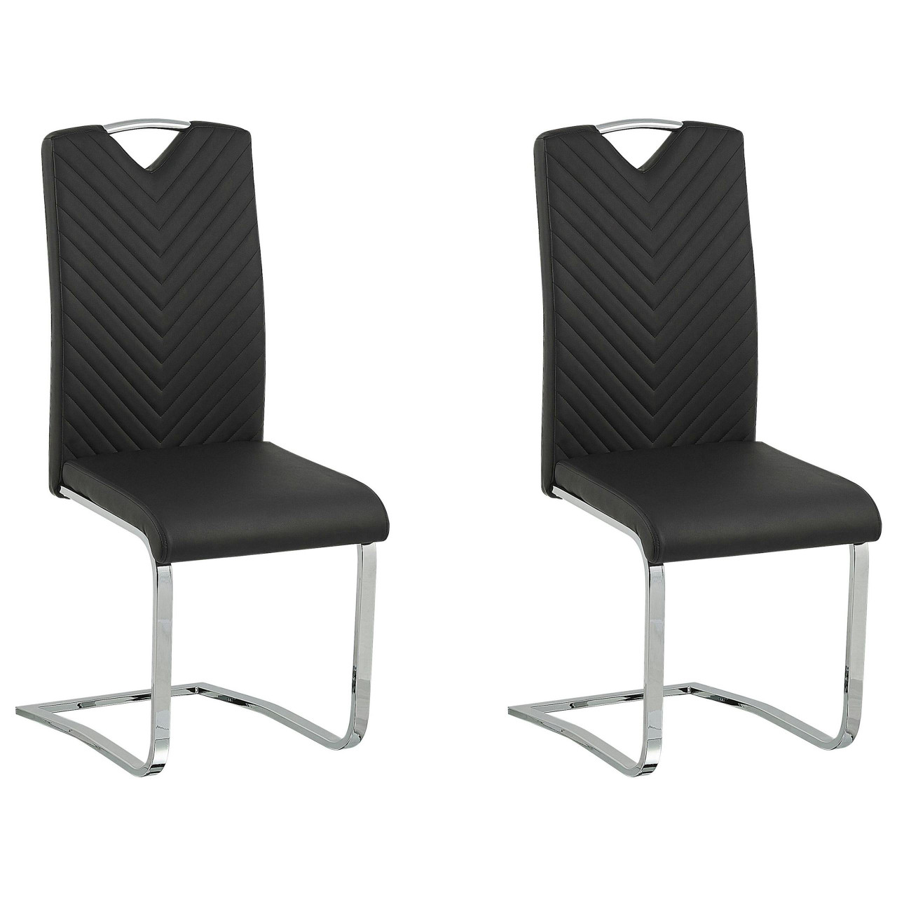 Cadeira cantiléver de pele sintética modelo Picknes