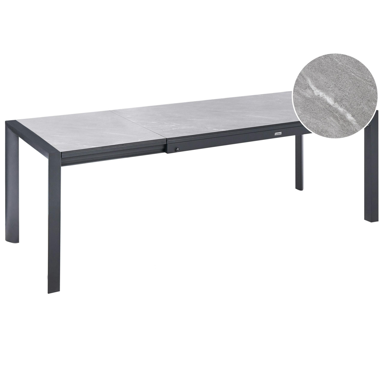 Mesa de refeição de jardim extensível BINASCO 160/220 cm 90 cm Efeito de pedra Cinzento