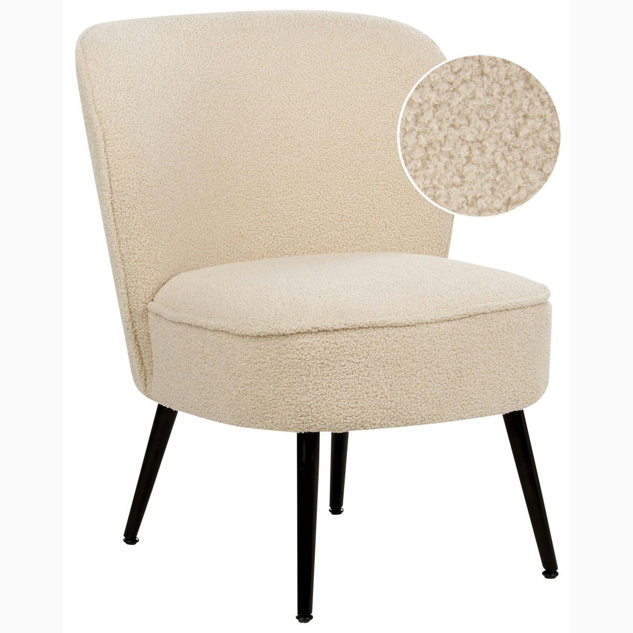 Poltrona Voss em bouclé creme