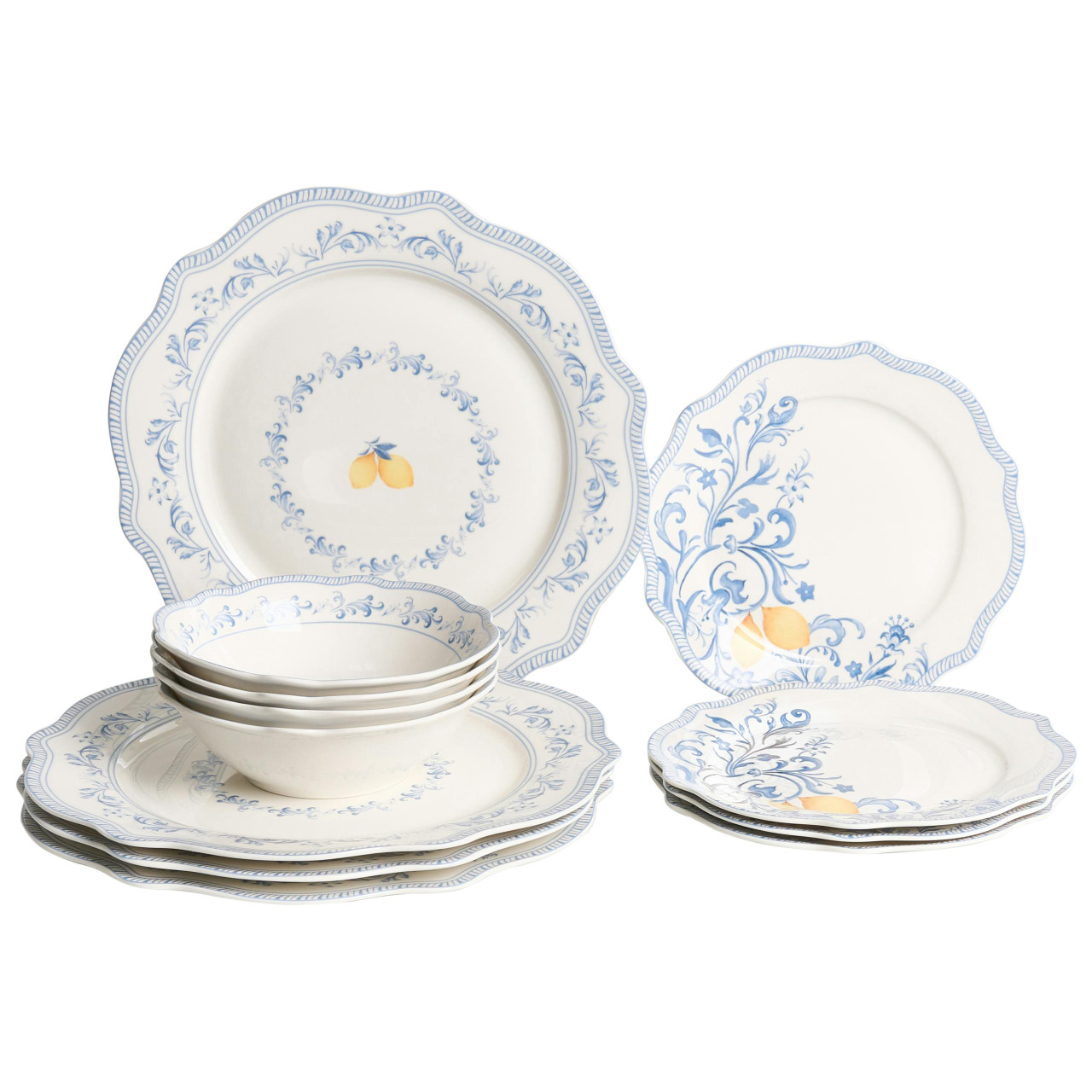 Serviço de jantar 12 peças Lovage em porcelana branca