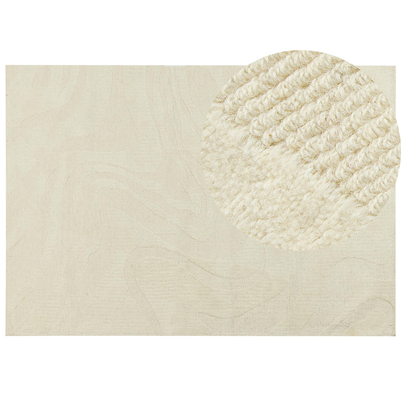 Tapete padrão abstrato Sasnak lã creme