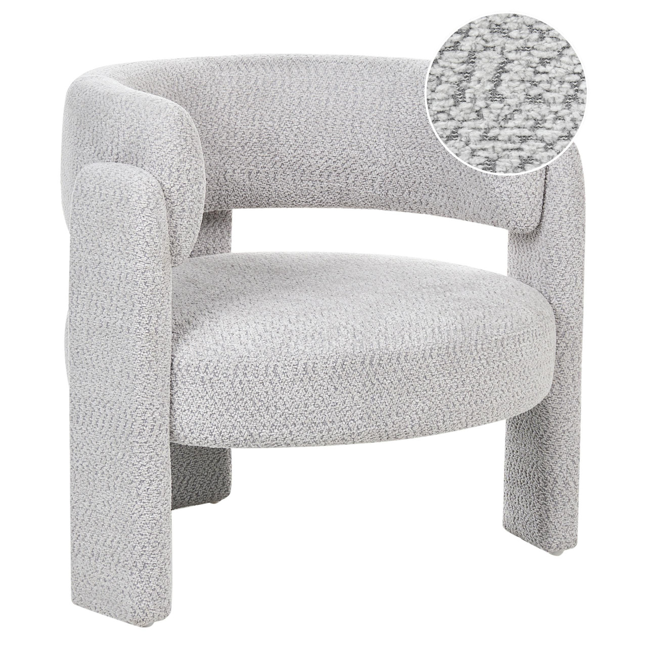 Poltrona BELIANI Burea de Chenille Cinzento 80x70x74