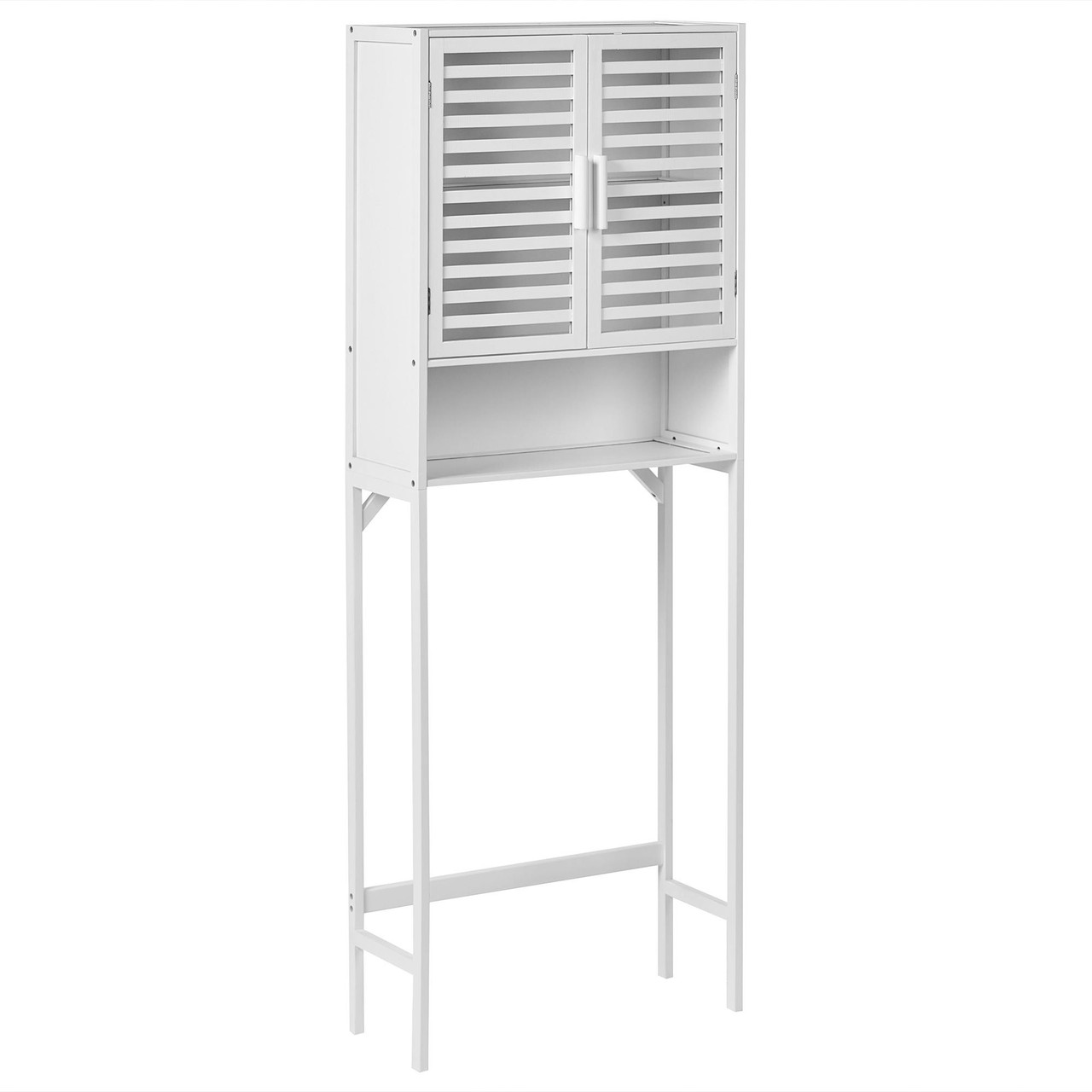 Armário de casa de banho OKARCHE Madeira de bambu 63 cm Branco