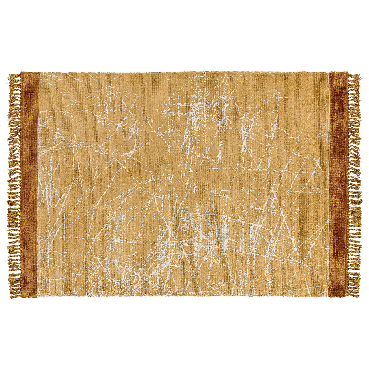 Tapete Hanli de Viscose com Franjas Laranja