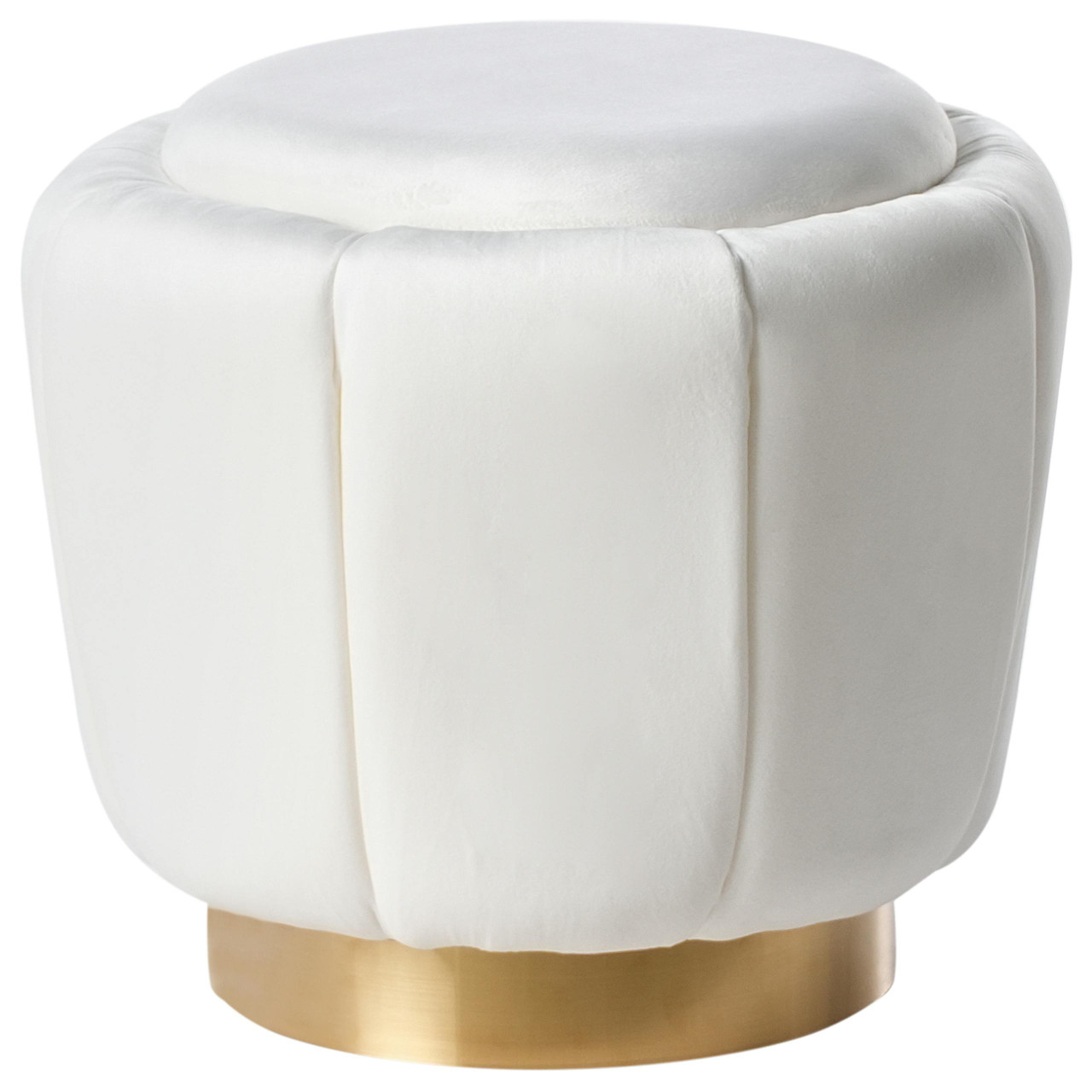 Reposapiés Irving terciopelo branco base metal