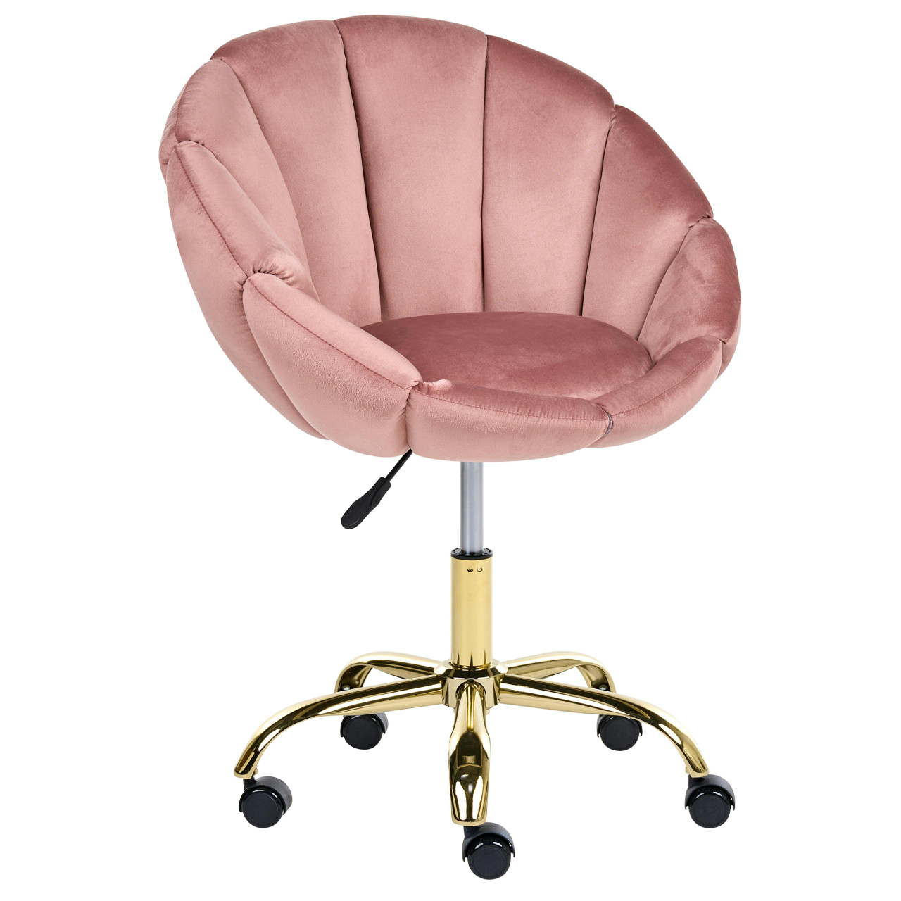Cadeira home office BELIANI Annabelle de Veludo Rosa 66x39x95