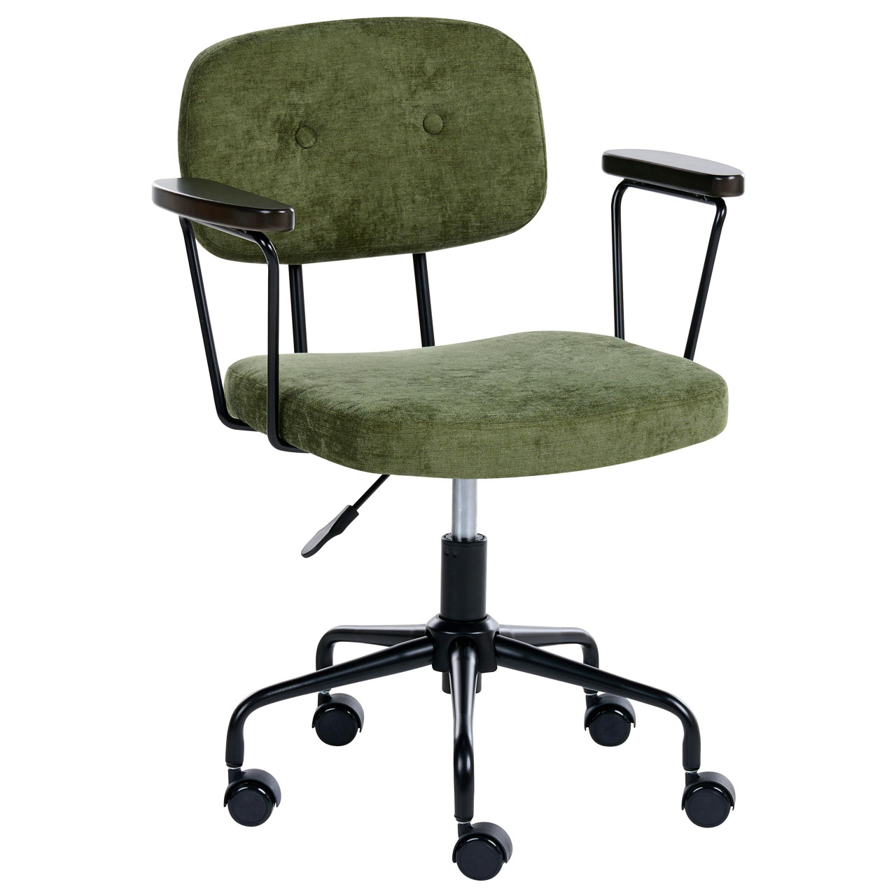 Cadeira home office BELIANI Algerita de Tecido Verde 62x62x87