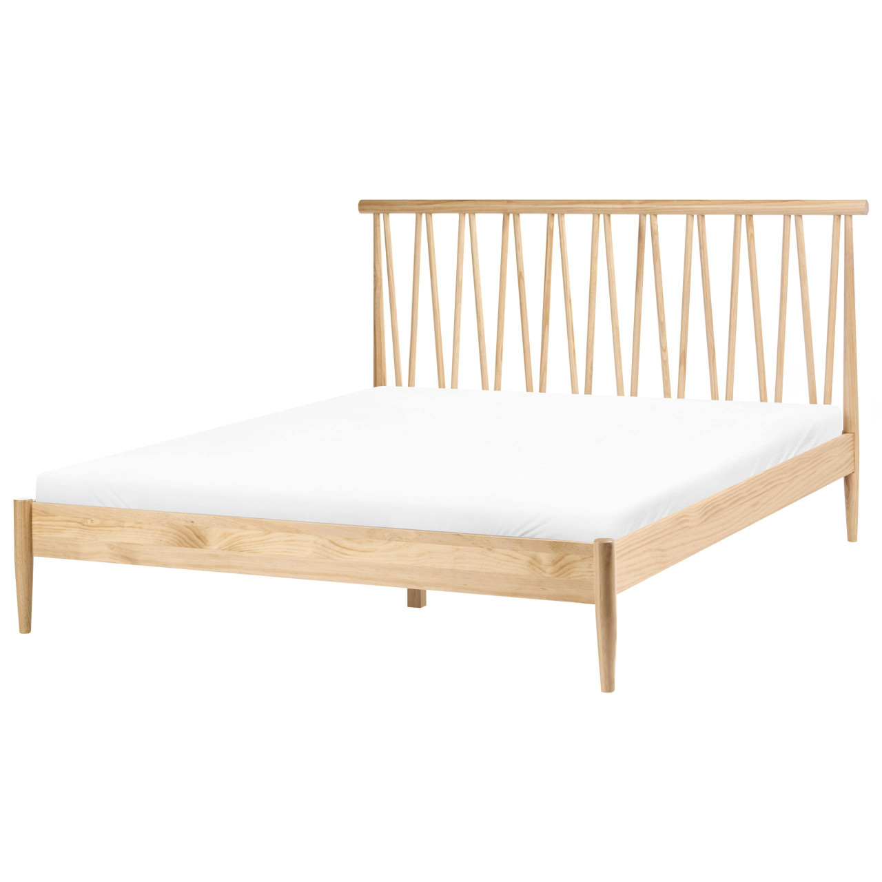 Cama de casal BELIANI Urdos de Madeira de pinho Castanho 160x200
