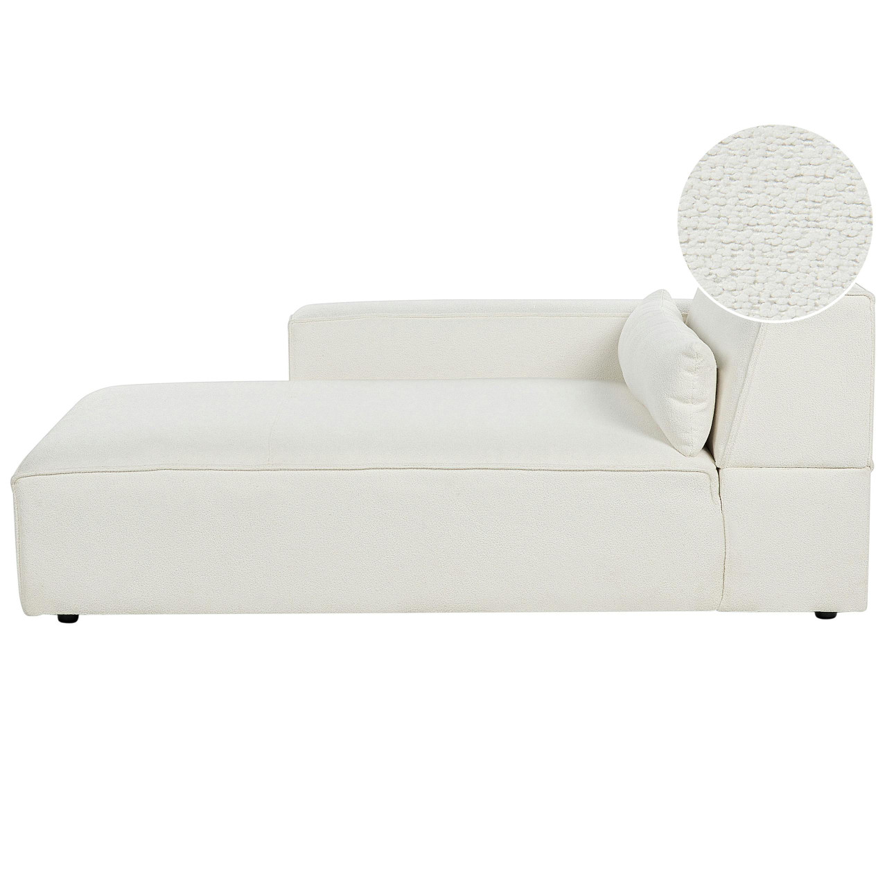 Chaise longue Hellnar em bouclé branco direção direita