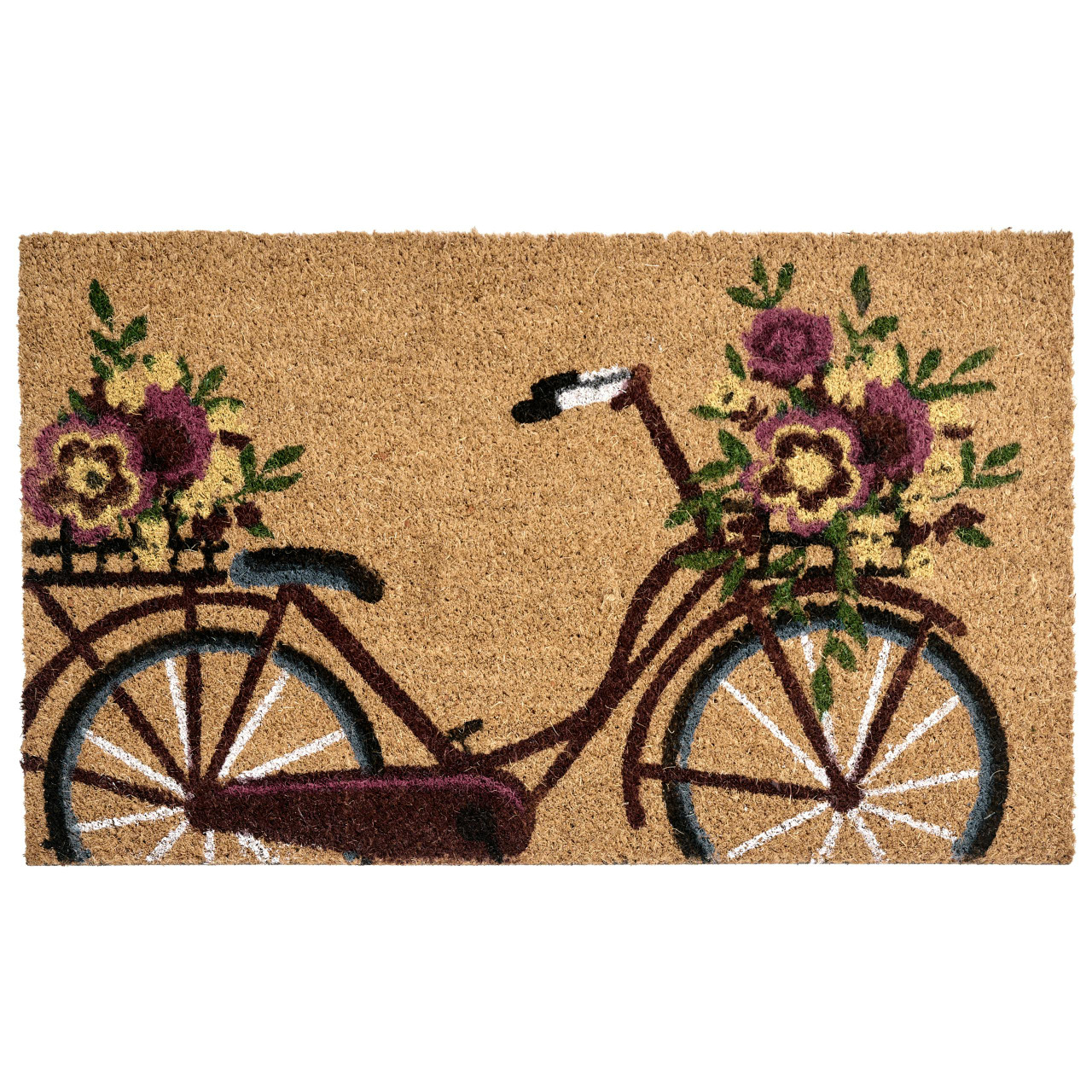 Tapete de entrada AVAK Natural 45 x 75 cm Bicicleta Fibra de coco