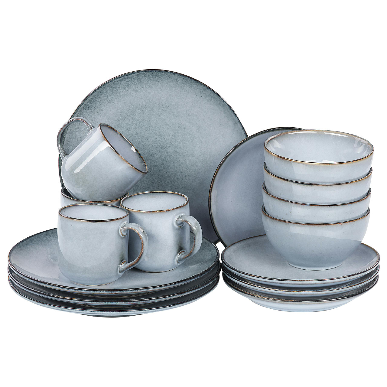 Conjunto de jantar 16 peças Juniper grés azul
