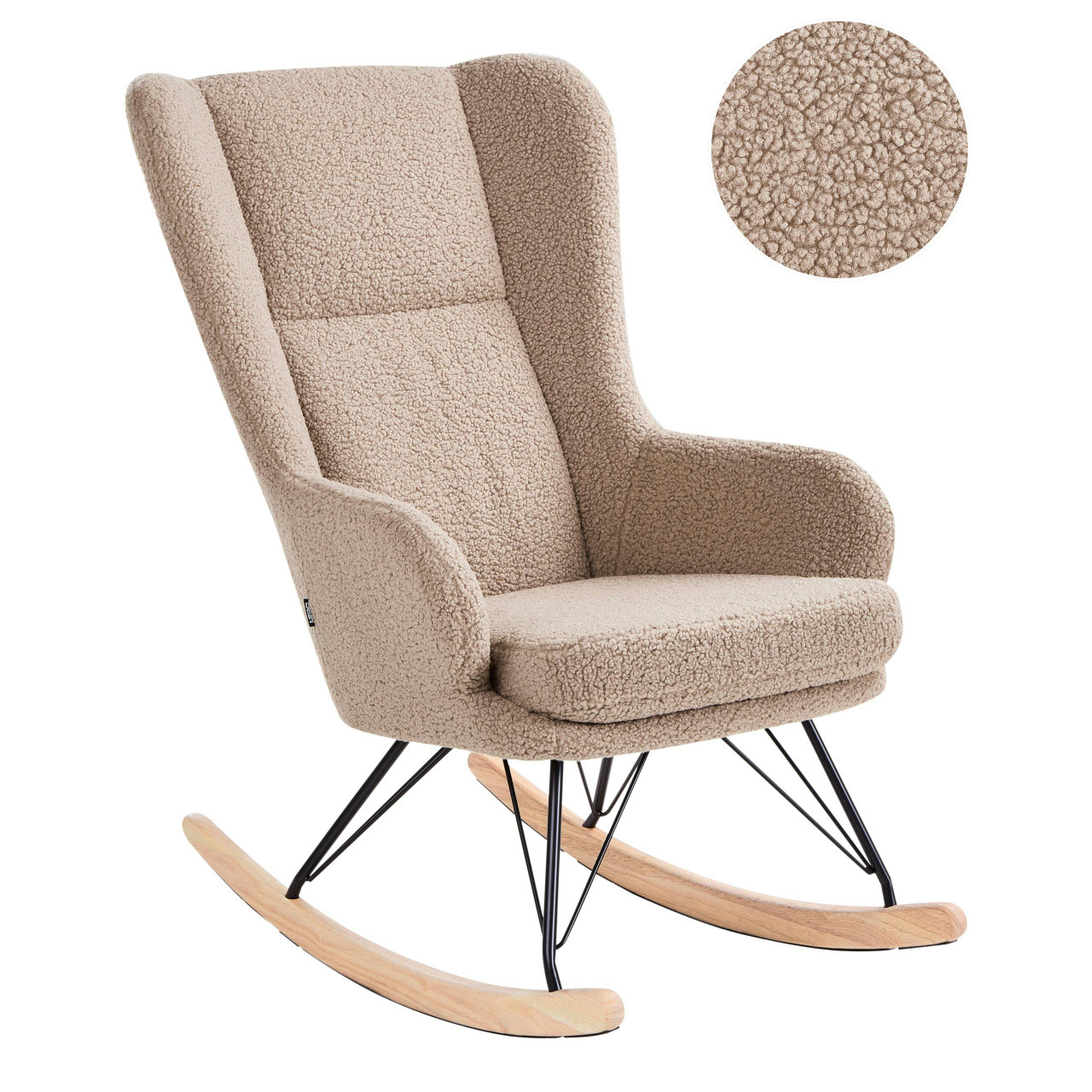 Poltrona de Baloiço LUOMA Bouclé Creme