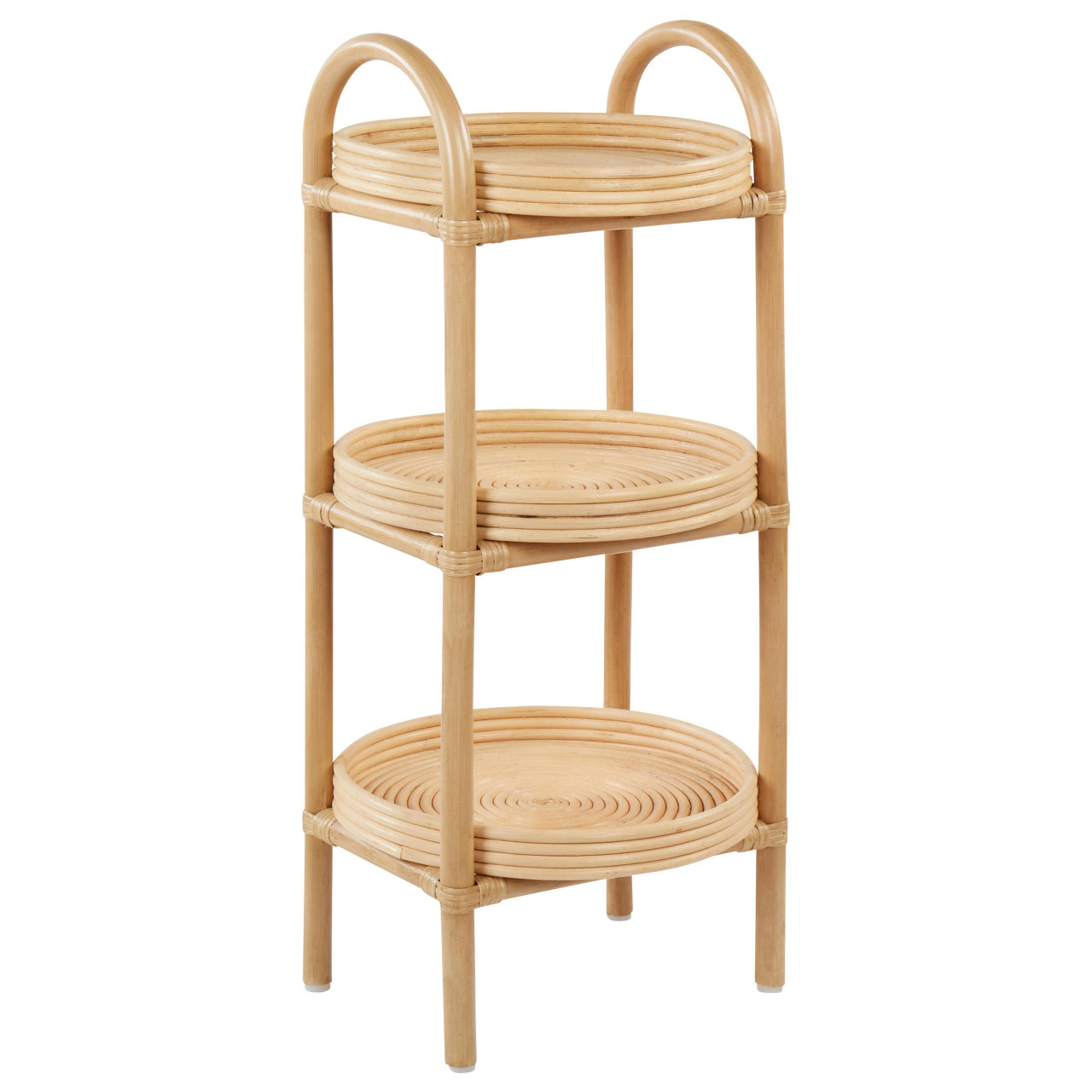 Mesa de apoio Troolie em rattan natural 3 prateleiras