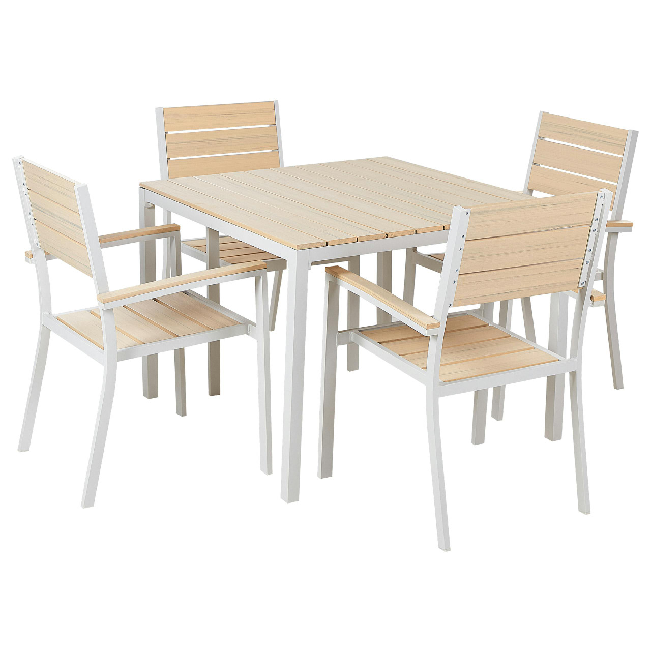 Conjunto de refeição exterior Prato em madeira plástica creme