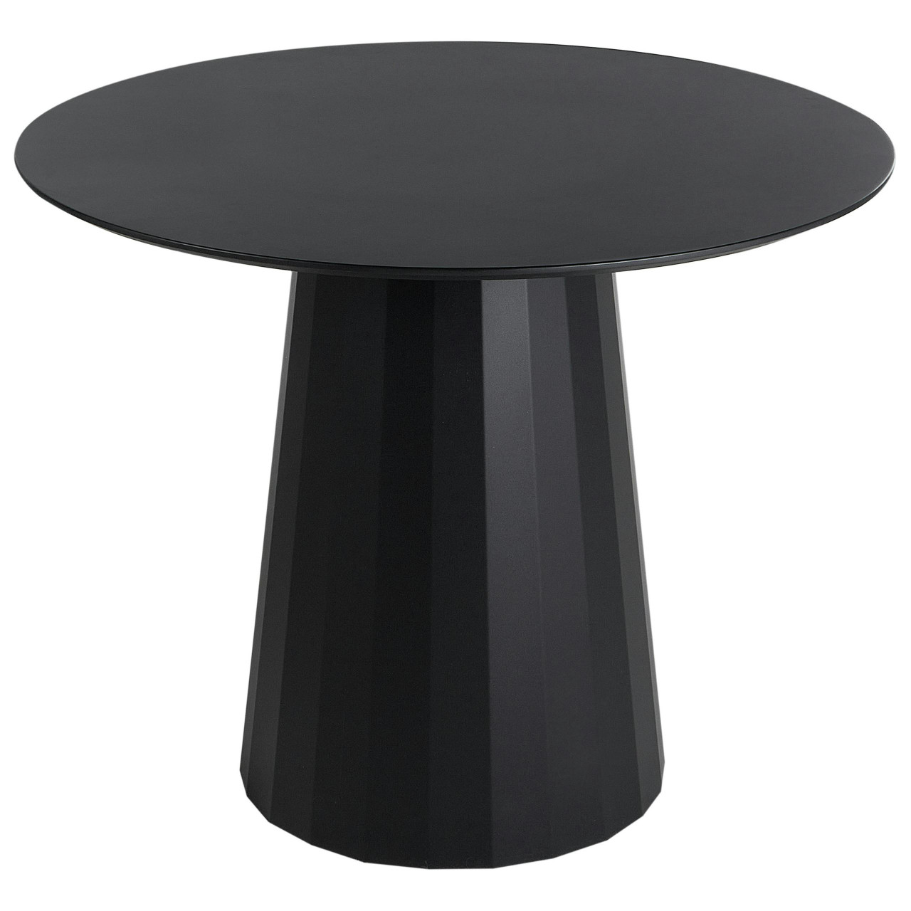 Mesa de jantar Plato em aço com tampo MDF redonda