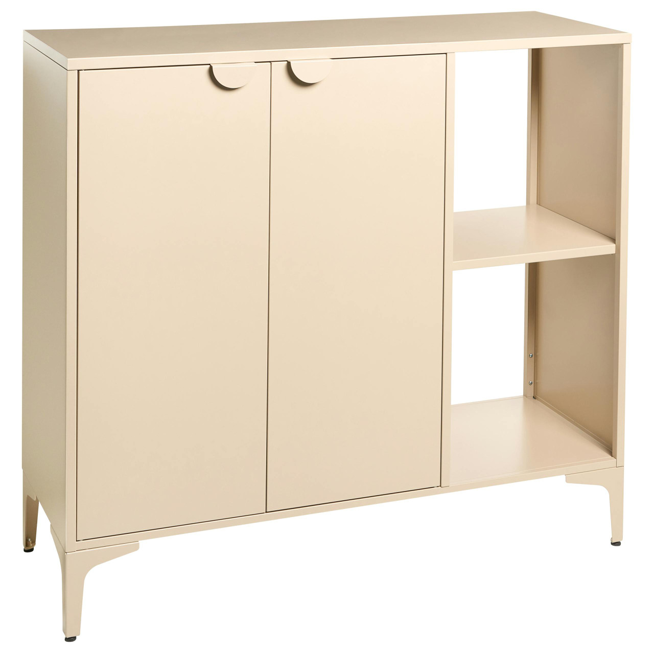 Aparador de duas portas BELIANI Ardura de Aço Creme 110x40x101