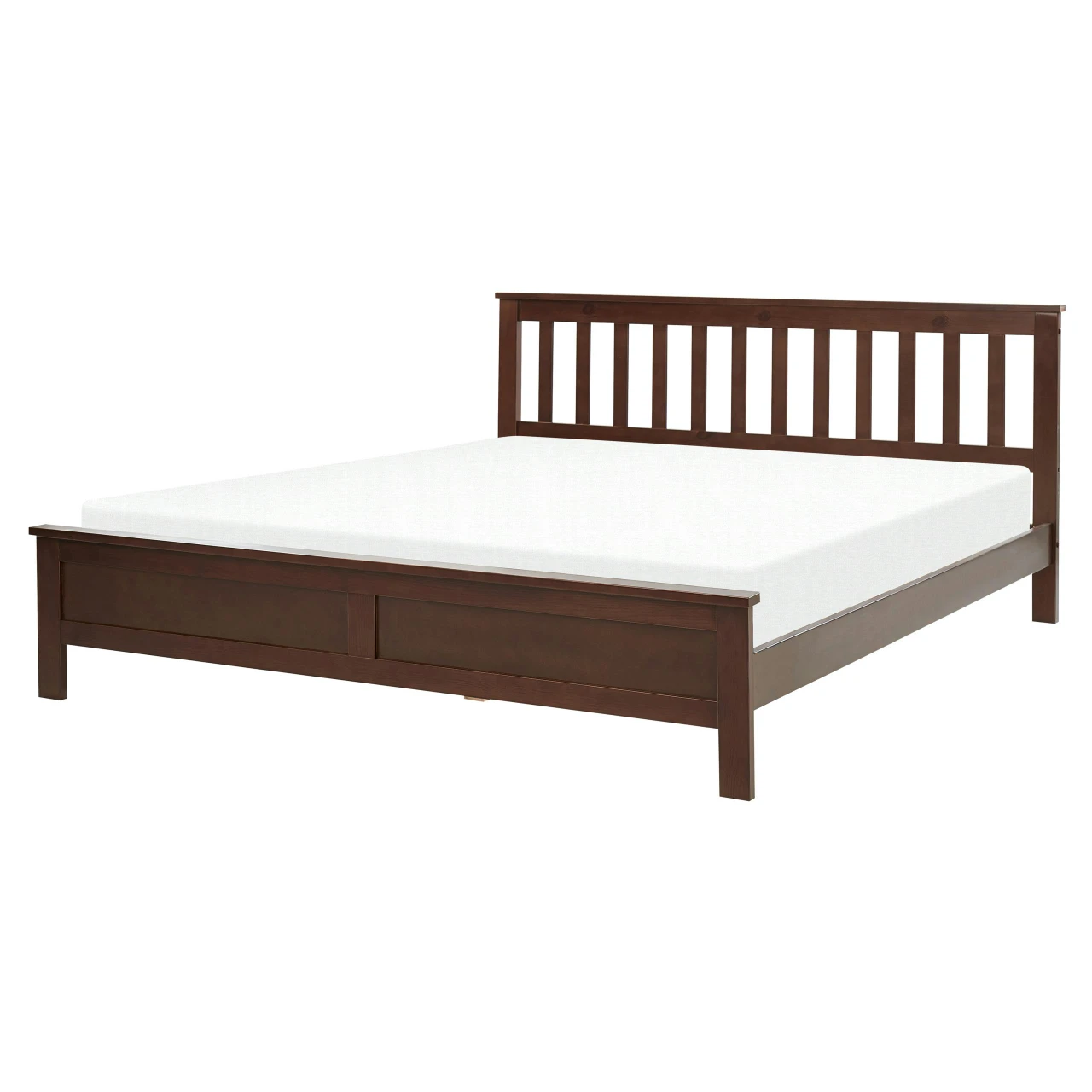 Cama de casal Mayenne em pinho pintado madeira escura