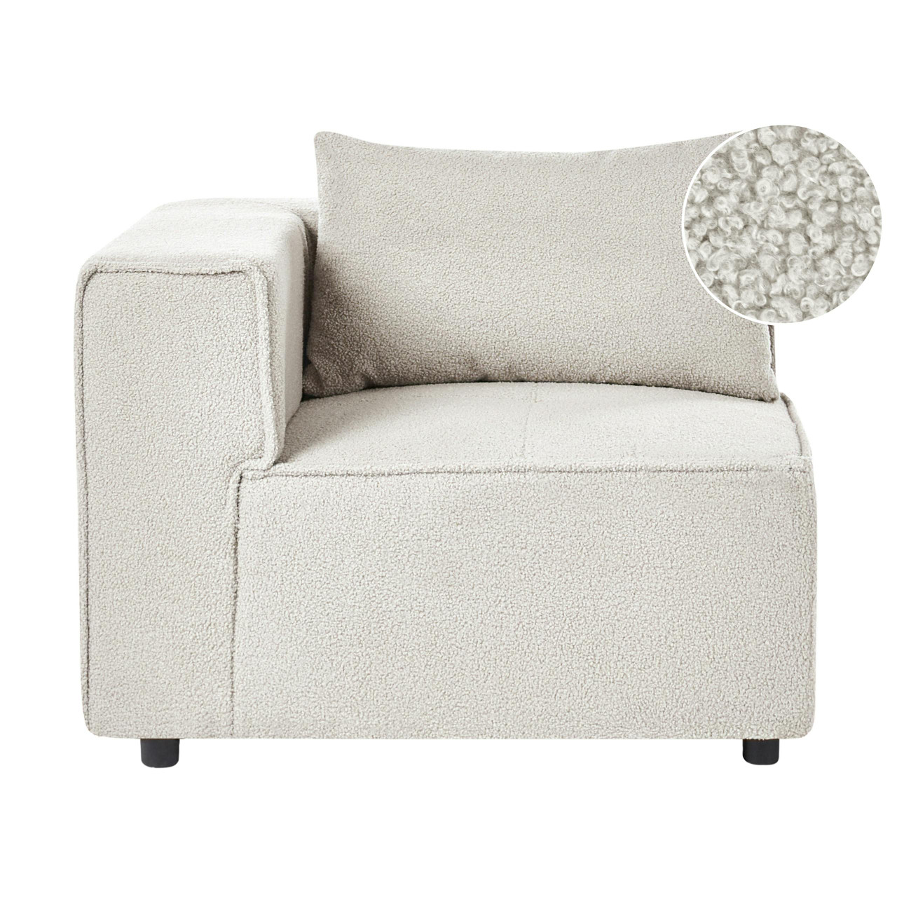 Módulo de canto BELIANI Axebo de Bouclé Branco 94x94x93