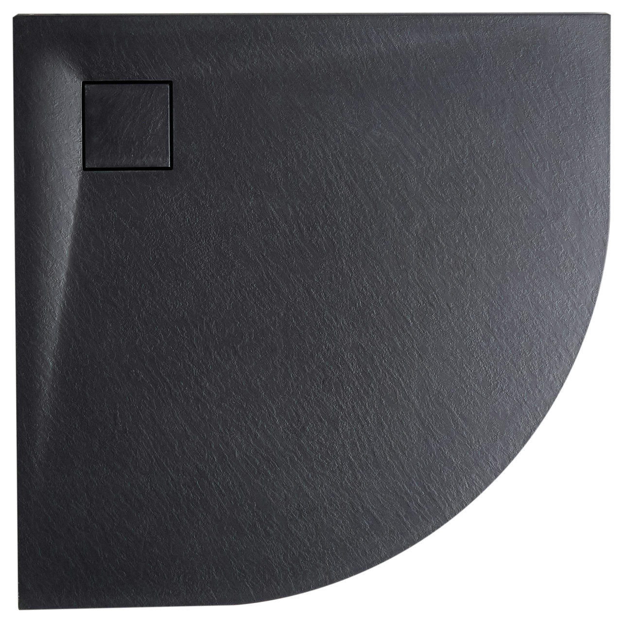 Base de duche triangular Paron em SMC sintético preto