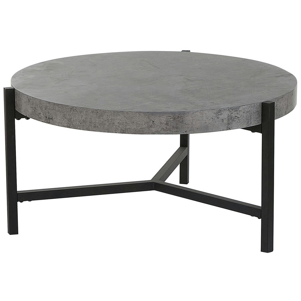 Mesa de centro redonda Bonita MDF com estrutura em metal cinzento