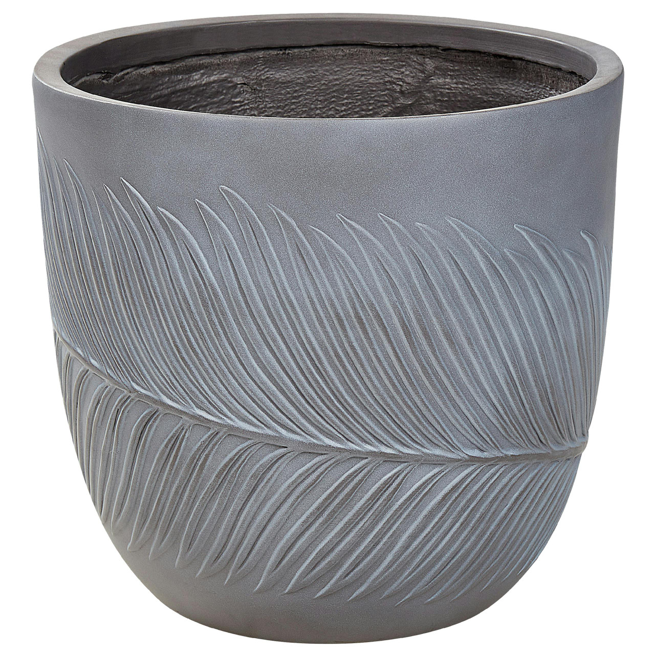Vaso de fibra de argila Ftero cinzento redondo