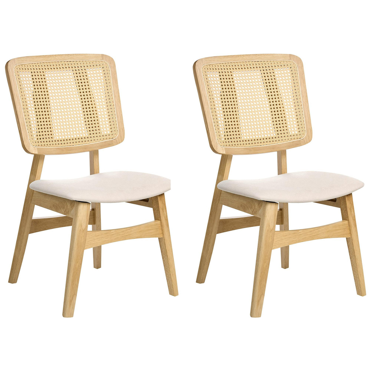 Conjunto de 2 cadeiras de jantar ALCOVA Madeira Castanho claro