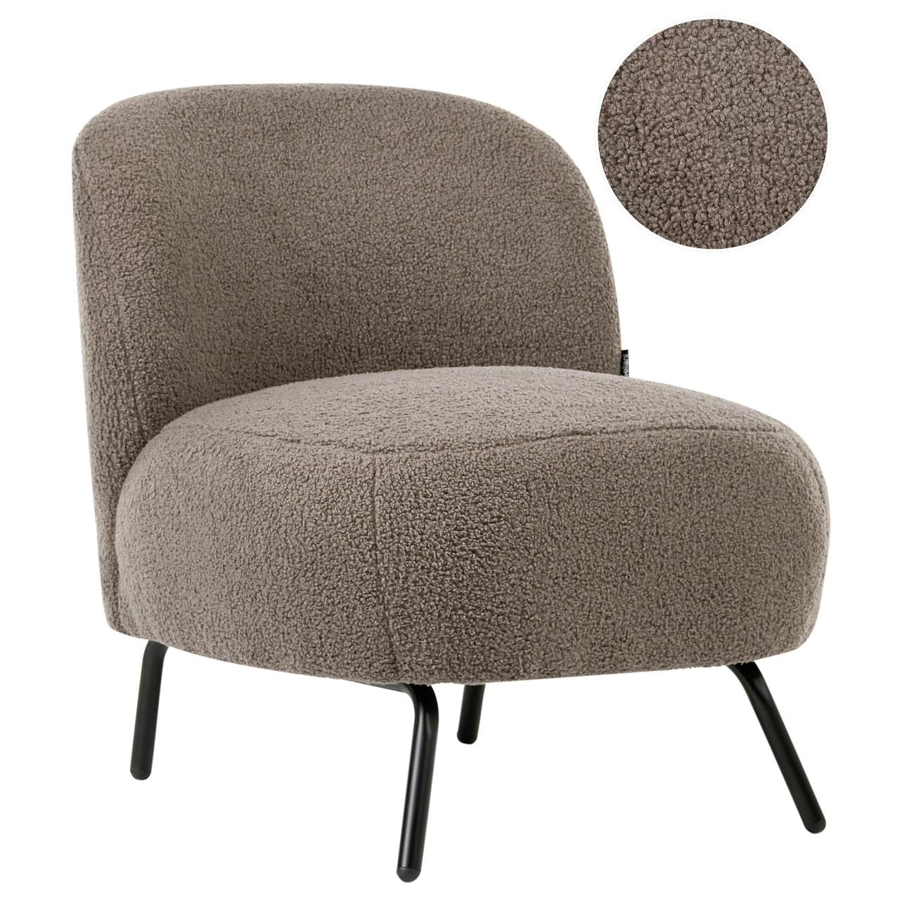 Poltrona BELIANI Kumla de Bouclé Creme 62x70x67