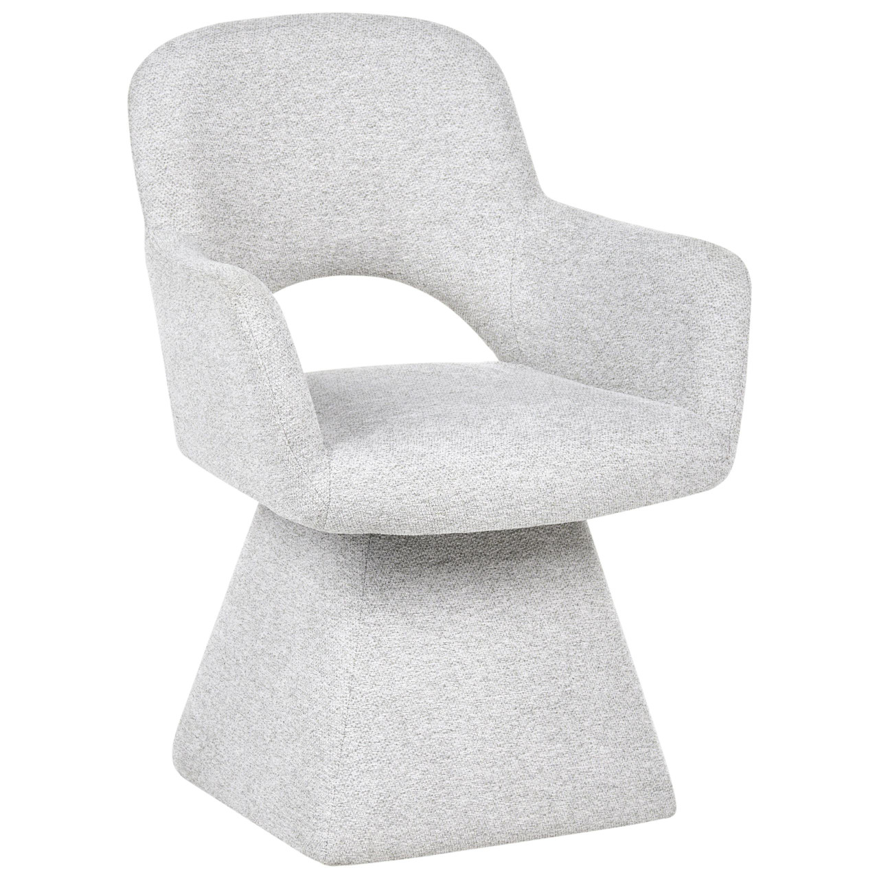 Cadeira giratória estofada com encosto curvo BELIANI Vallby de Tecido Creme 64x64x87