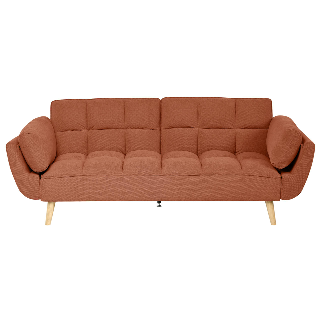 Sofá-cama de 3 lugares BELIANI Asby de Tecido Laranja 107x185