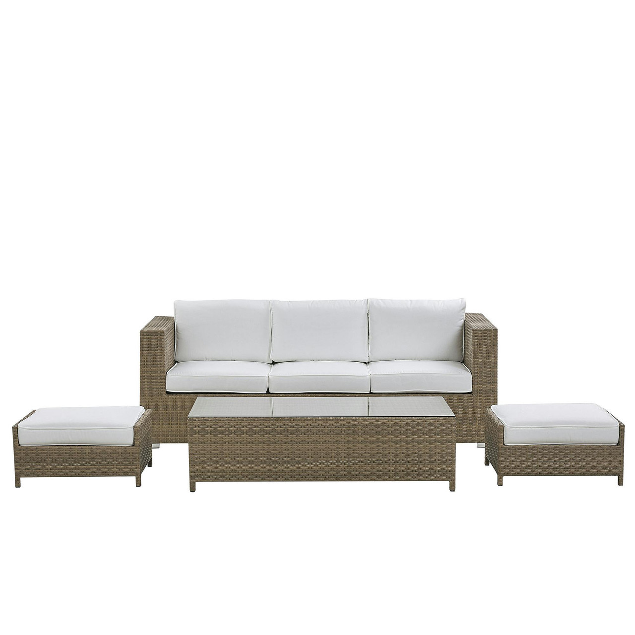 Conjunto lounge Belluno em ratan sintético branco