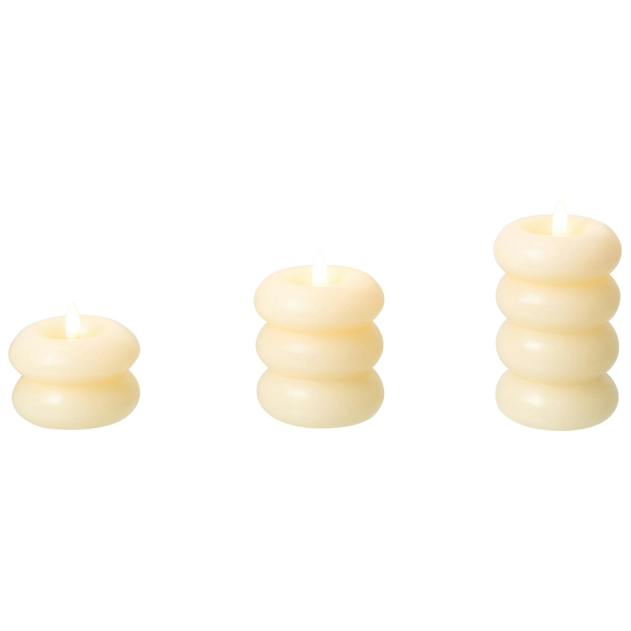 Conjunto de 3 velas LED ETERNIS 5/8/11 cm Branco creme