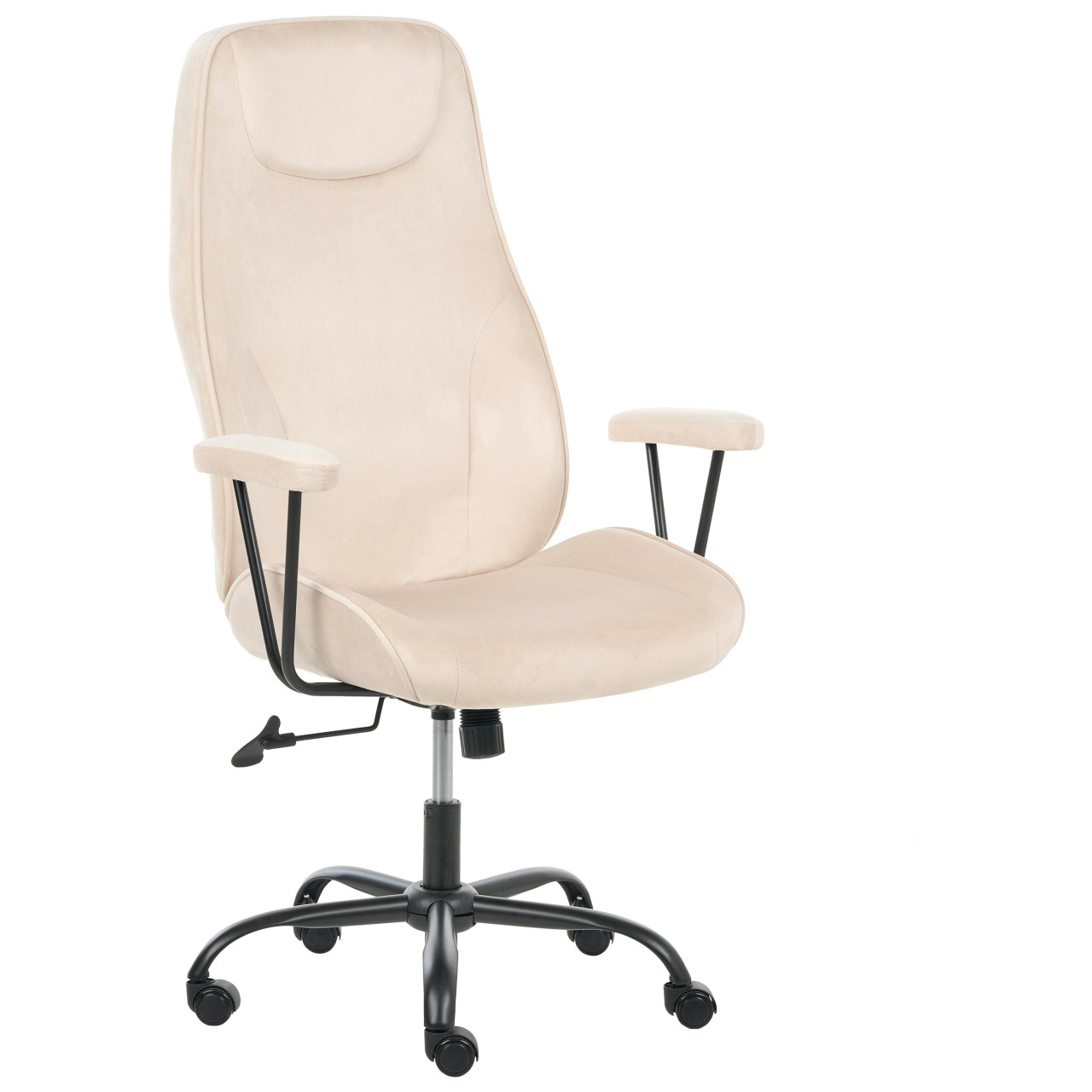 Cadeira de escritório BELIANI Titan de Veludo Creme 72x65x127