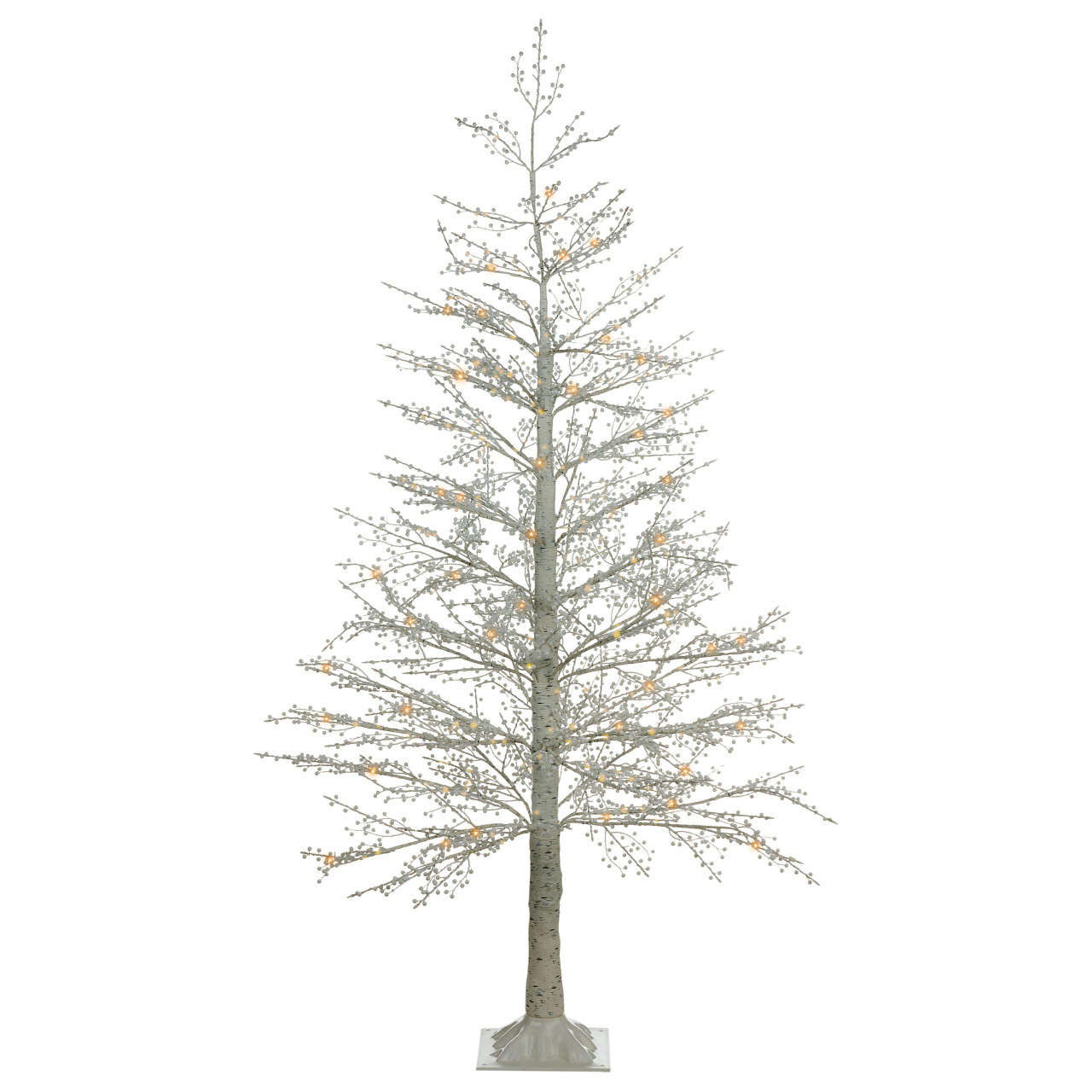 Decoração de exterior LED SUONTEE Árvore de Natal 180 cm Branco