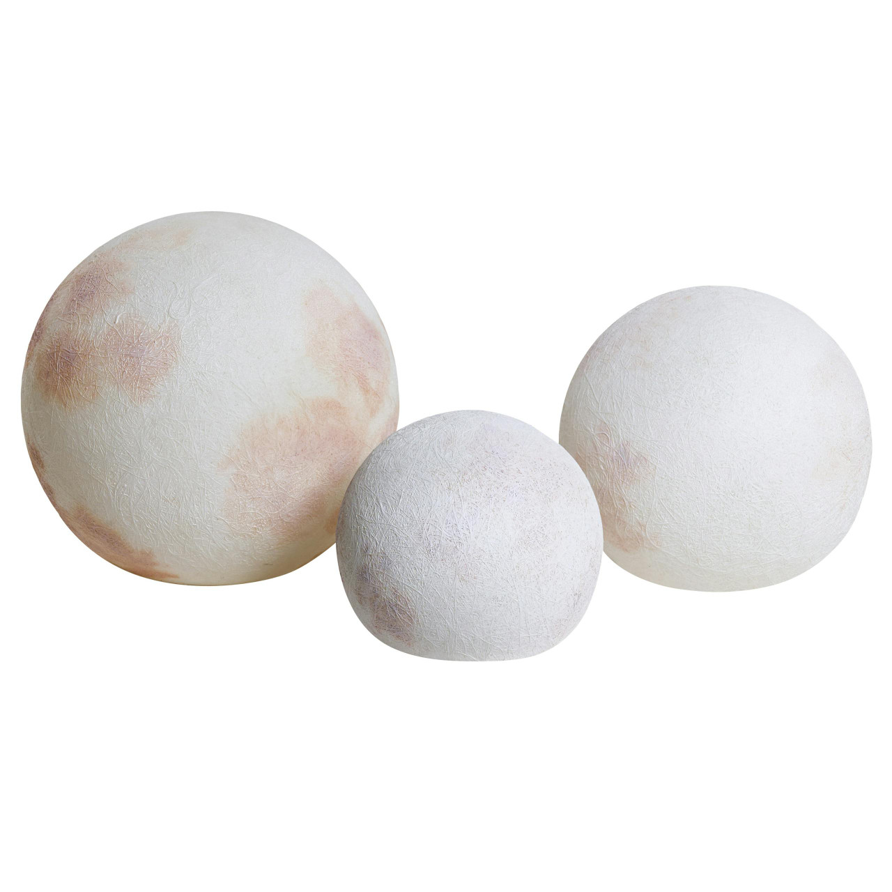 Conjunto de 3 candeeiros esféricos LED para exterior LUNICE Com comando remoto Branco creme