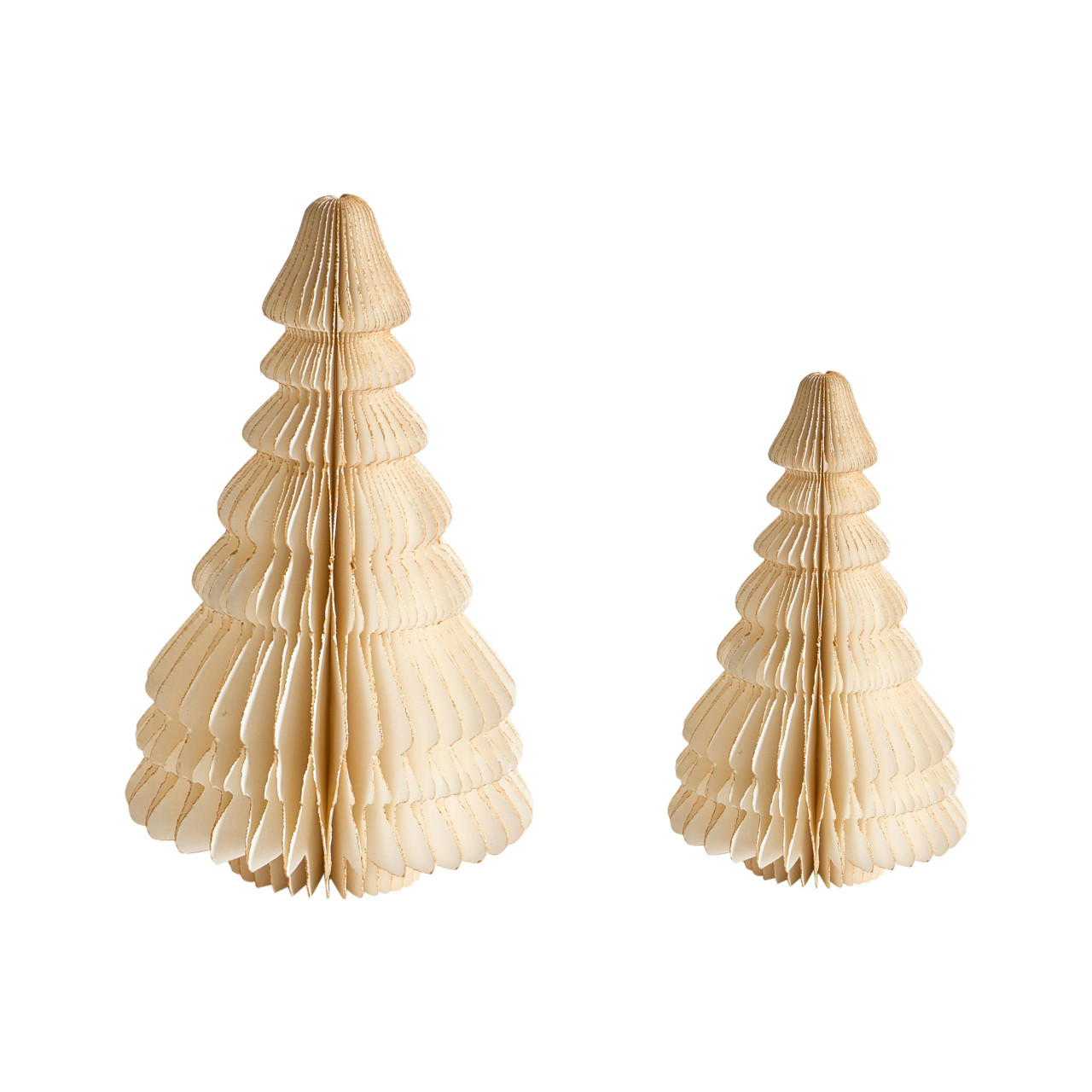 Conjunto de 2 figuras SKJOMA Árvore de Natal 15/20 cm Creme