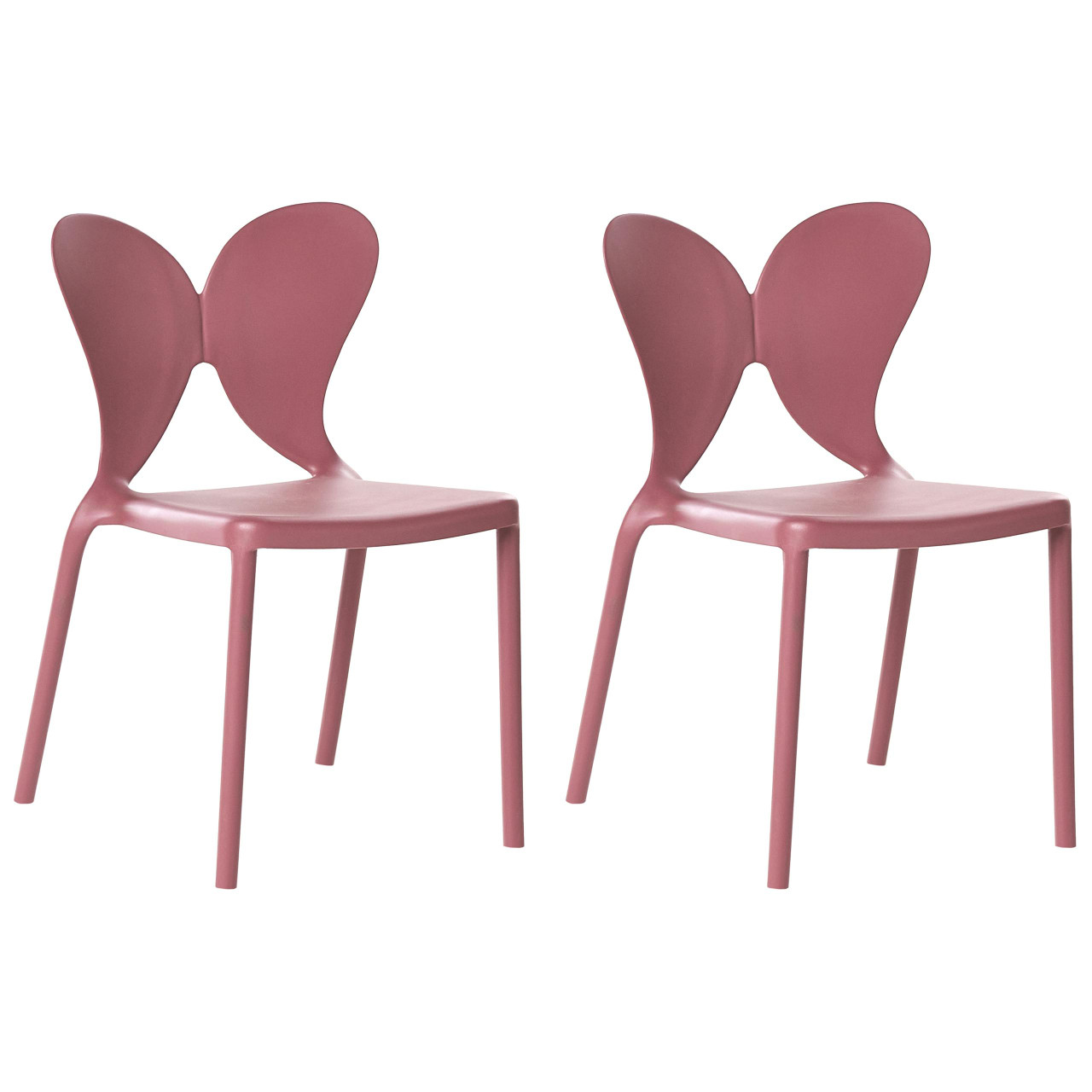 Conjunto de 2 cadeiras de jardim LARISSA Empilhável Rosa