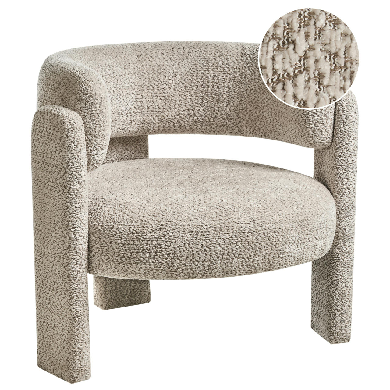 Poltrona BUREA Chenille Creme claro