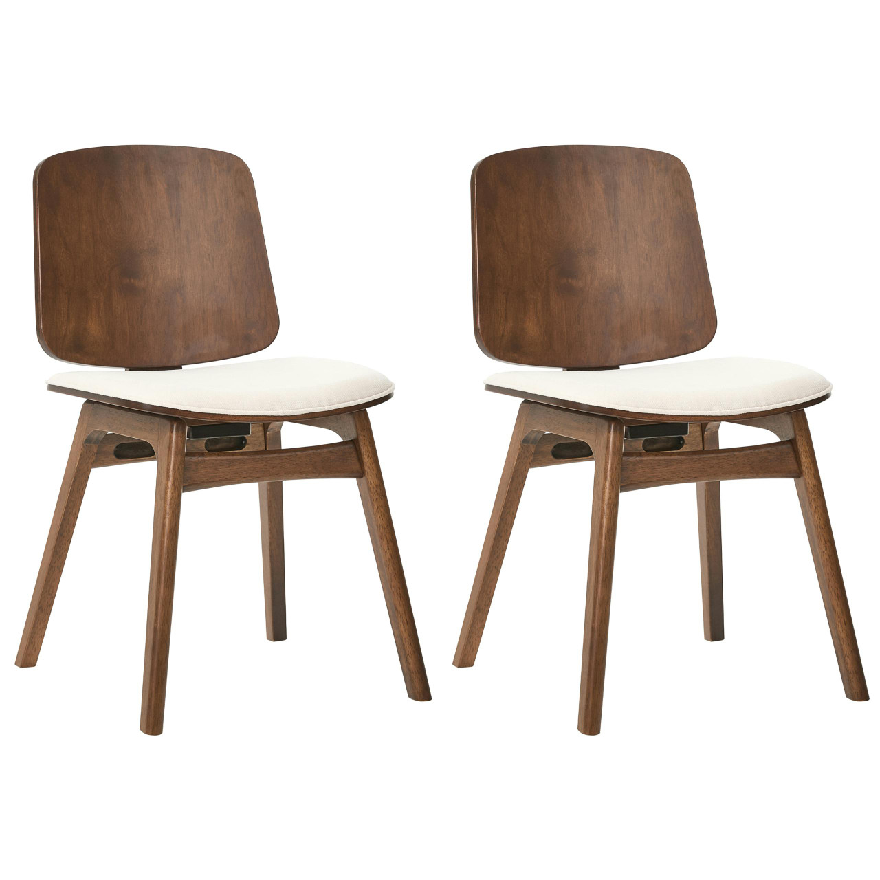 Conjunto de cadeiras de refeição de estilo retro BELIANI Charleston de Madeira de seringueira Castanho 45x51x78