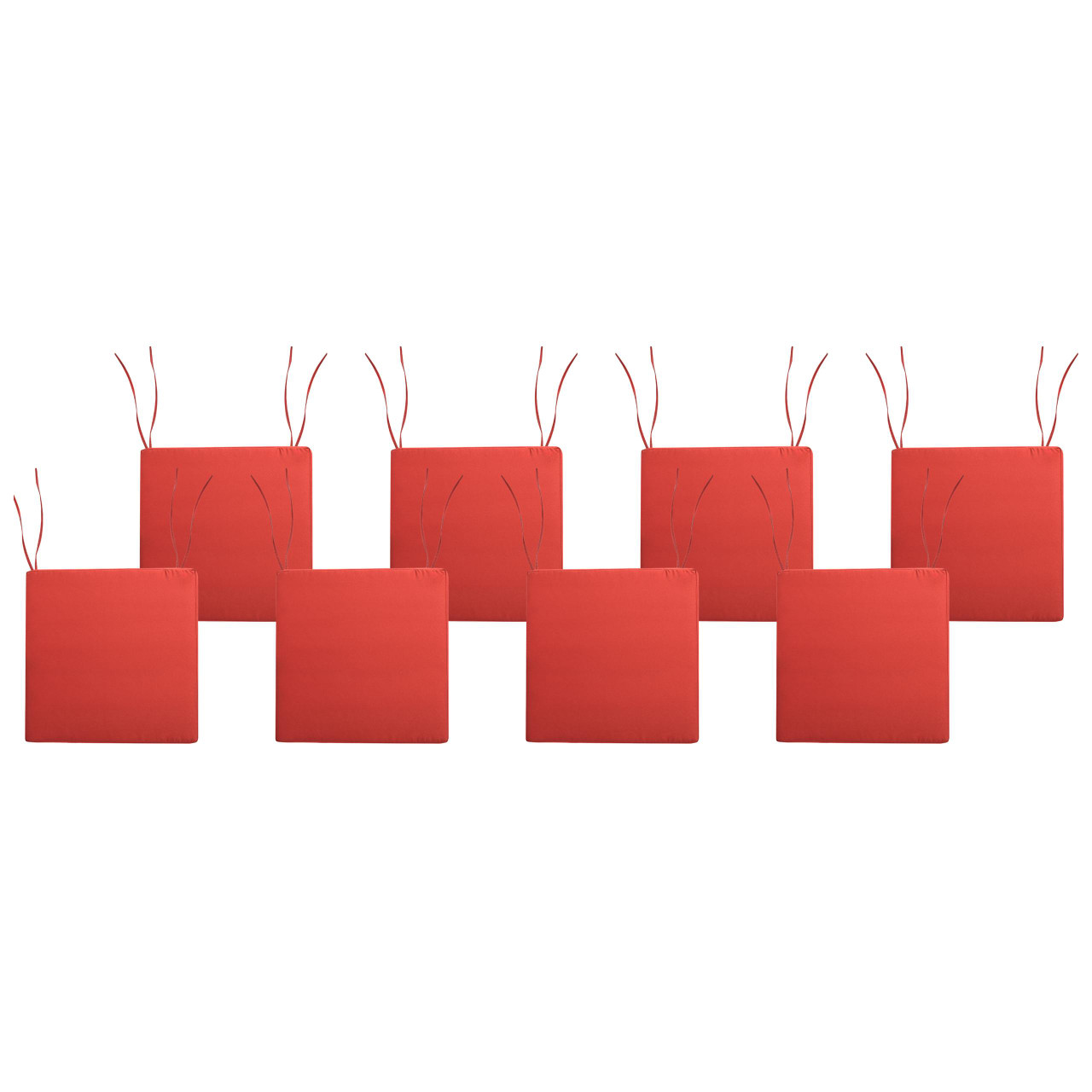 Conjunto de 8 almofadas de assento para cadeira de jardim Sassari, tecido vermelho
