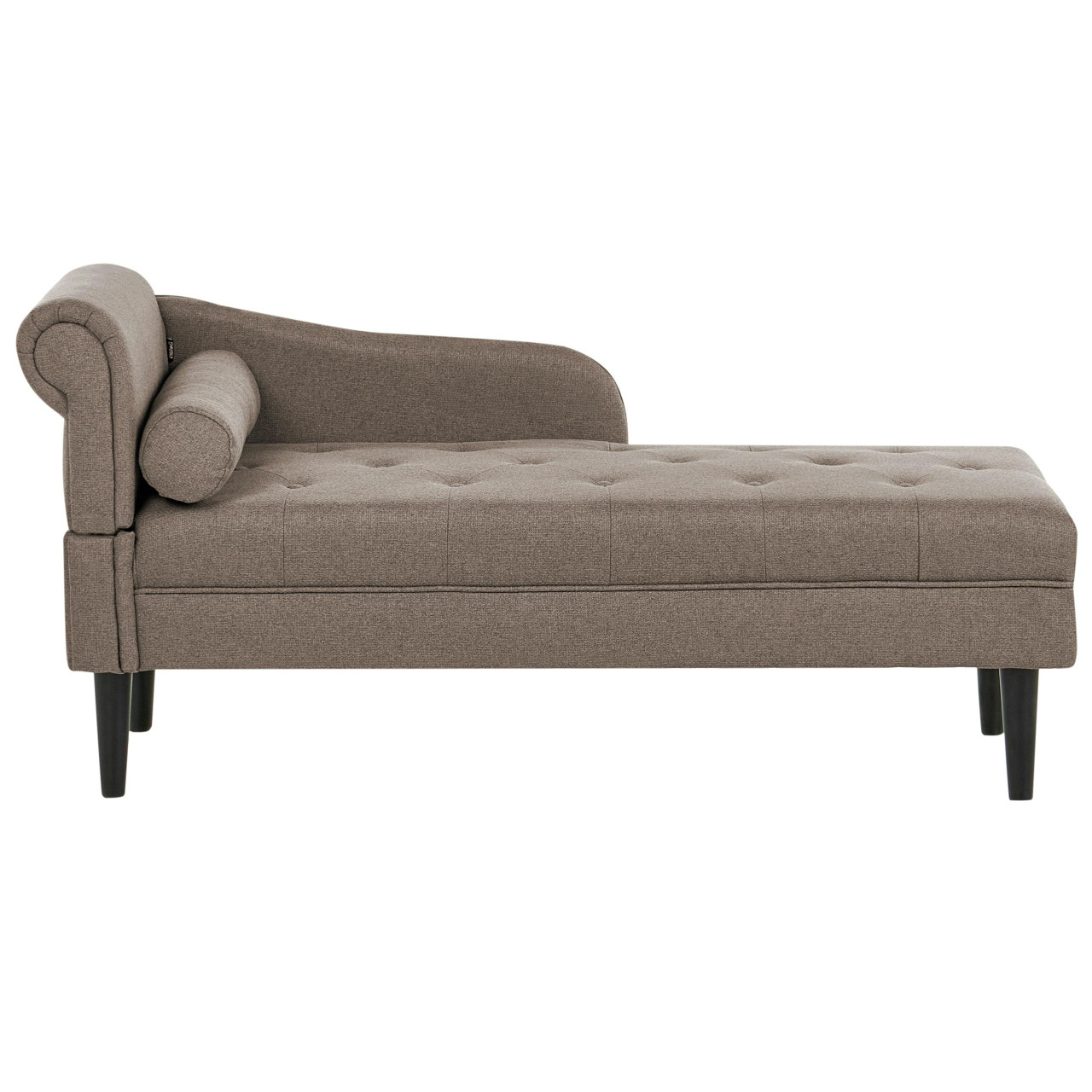 Chaise longue à esquerda YVOIRE Tecido Taupe