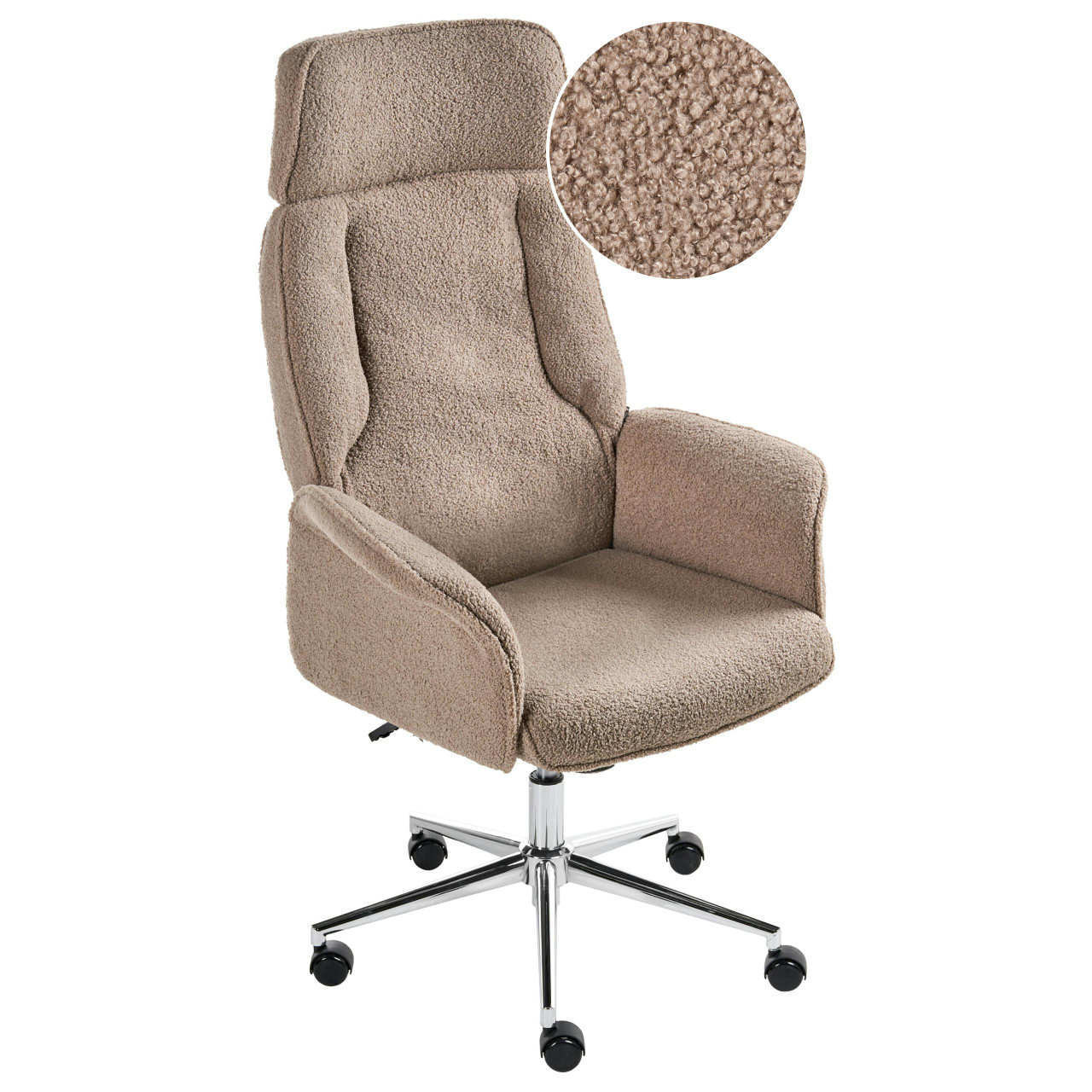 Cadeira de escritório PILOT Bouclé Castanho