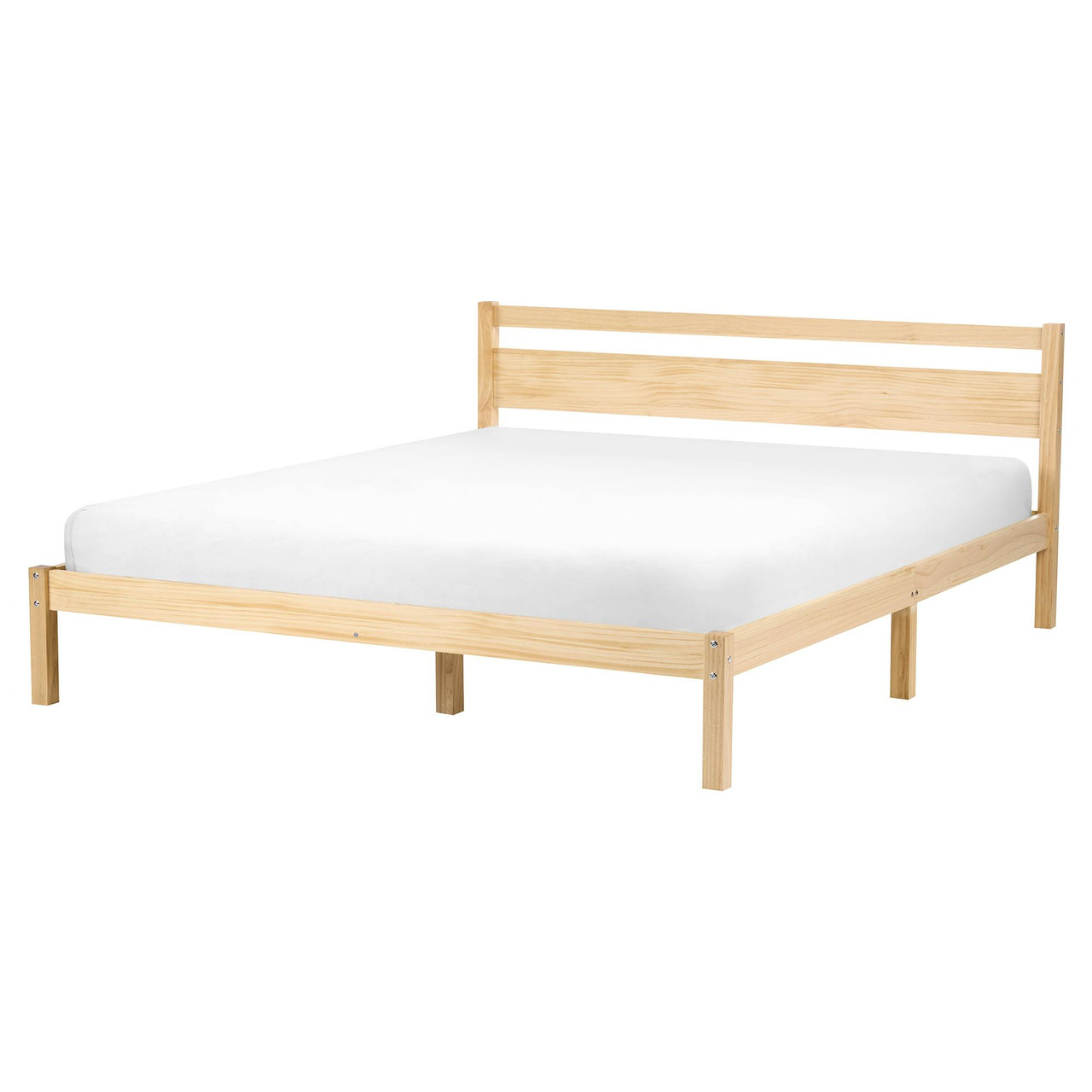 Cama de casal BELIANI Mercurer de Madeira de pinho Castanho 160x200